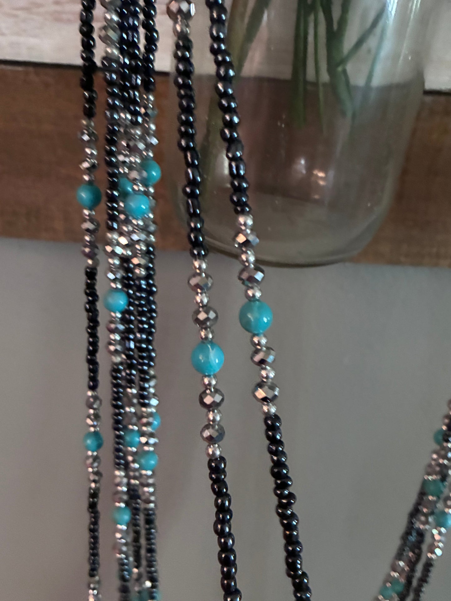 6 Strand Multi Beaded Necklace