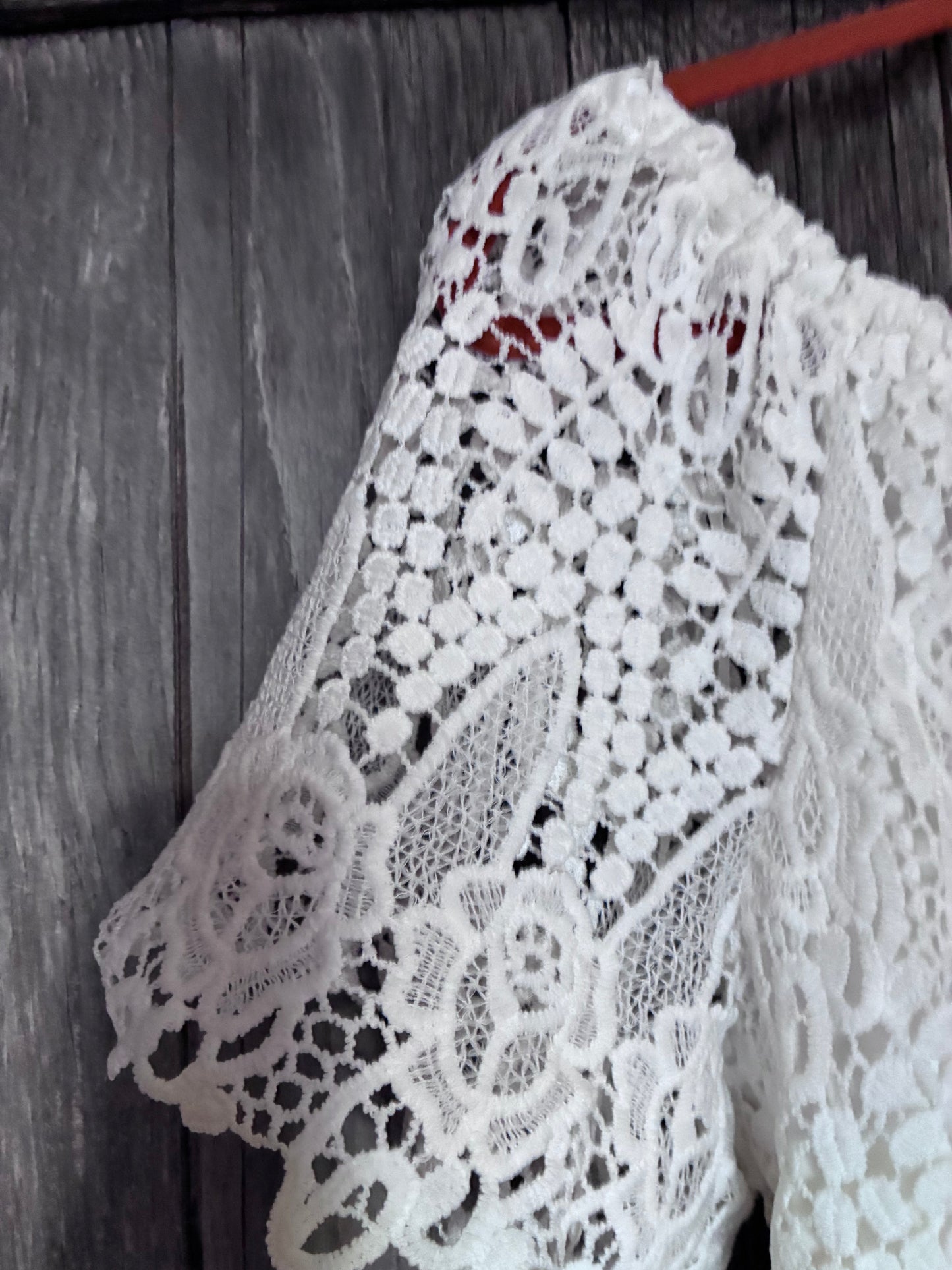 Aviva White Crochet Lace Off-Shoulder Blouse