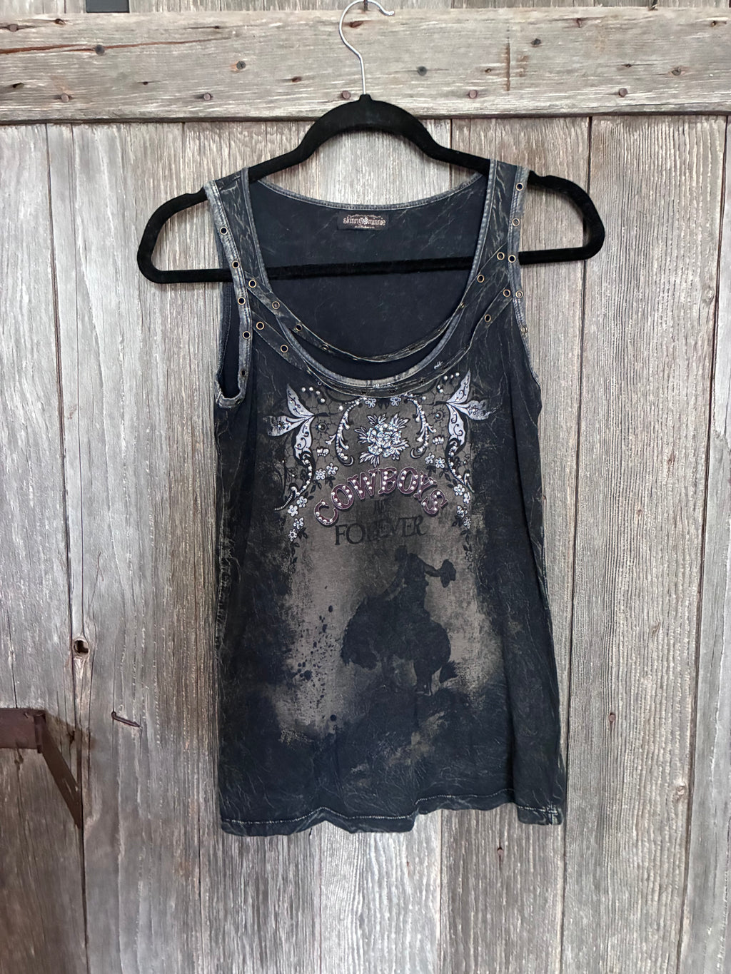 Skinny Minnie Cowboys Forever Mineral Wash Tank Top | Medium