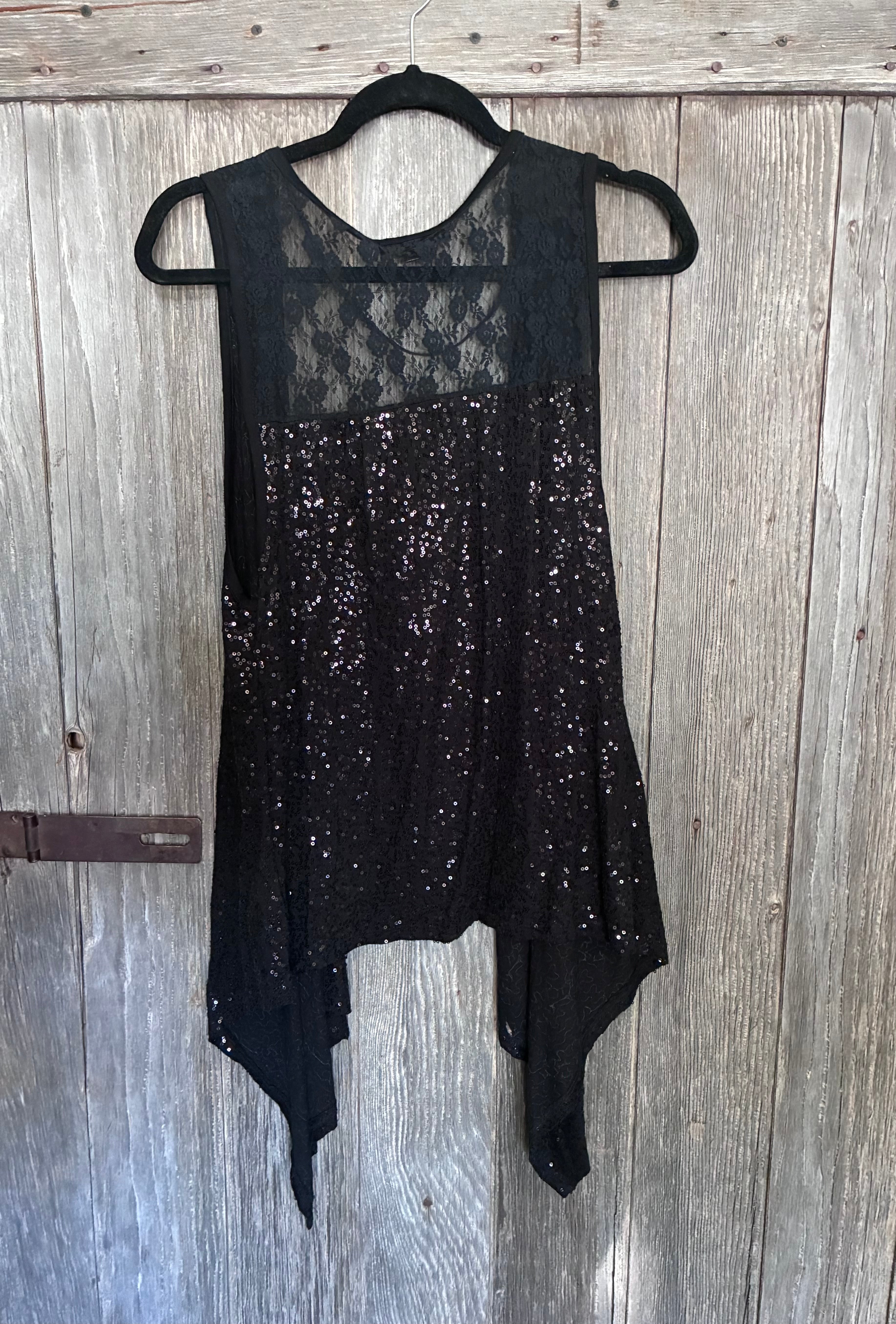 Rock & Roll Cowgirl Sequin Lace Vest – L