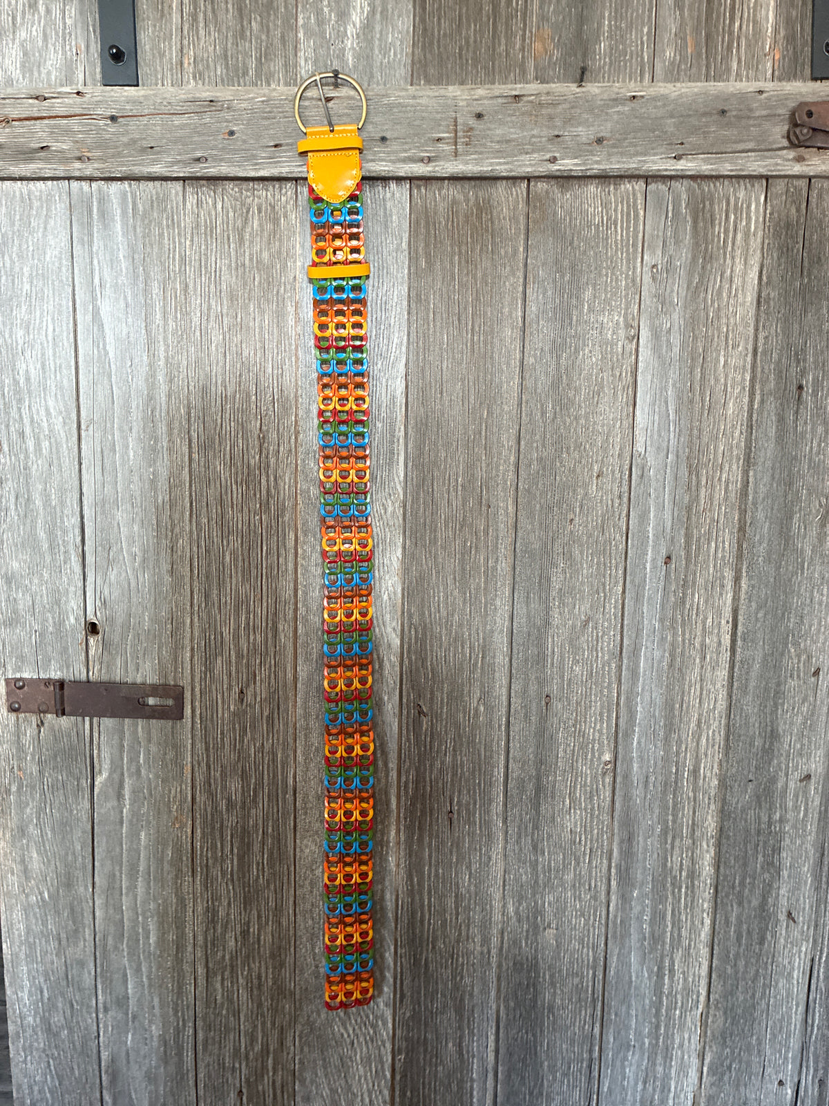 Multicolor Linked Ring Statement Belt — Hip or Waist (Med–XL)