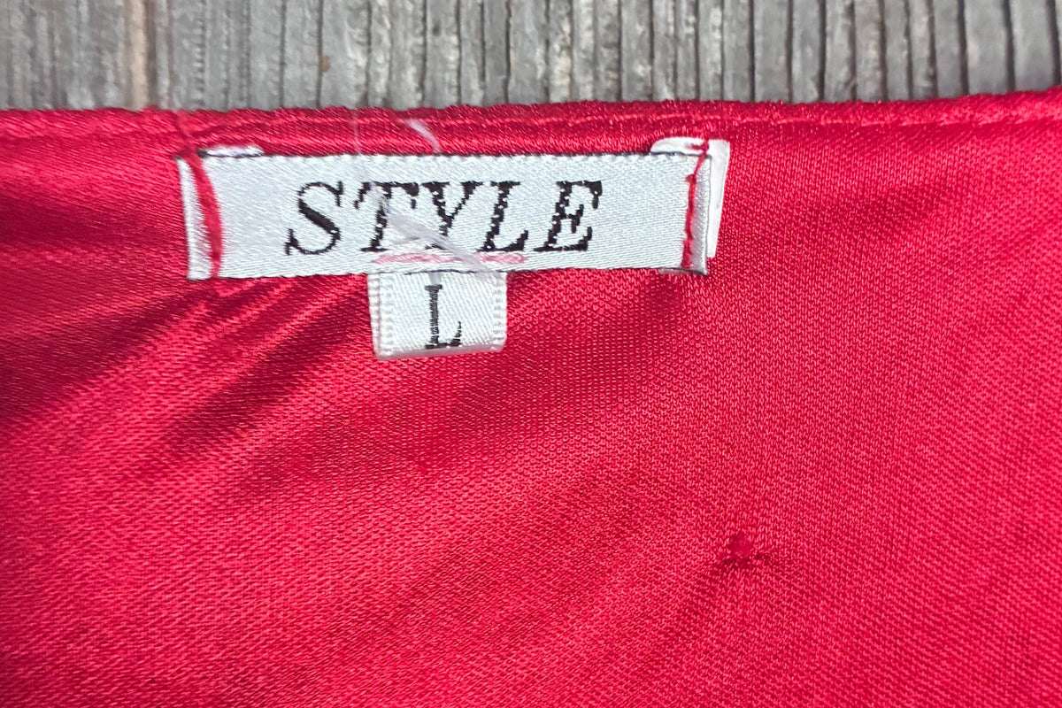 Style red lace top front view size L