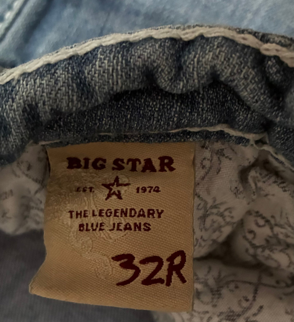 Big Star Remy Low Rise Boot Cut Jeans back view showing embroidered pockets