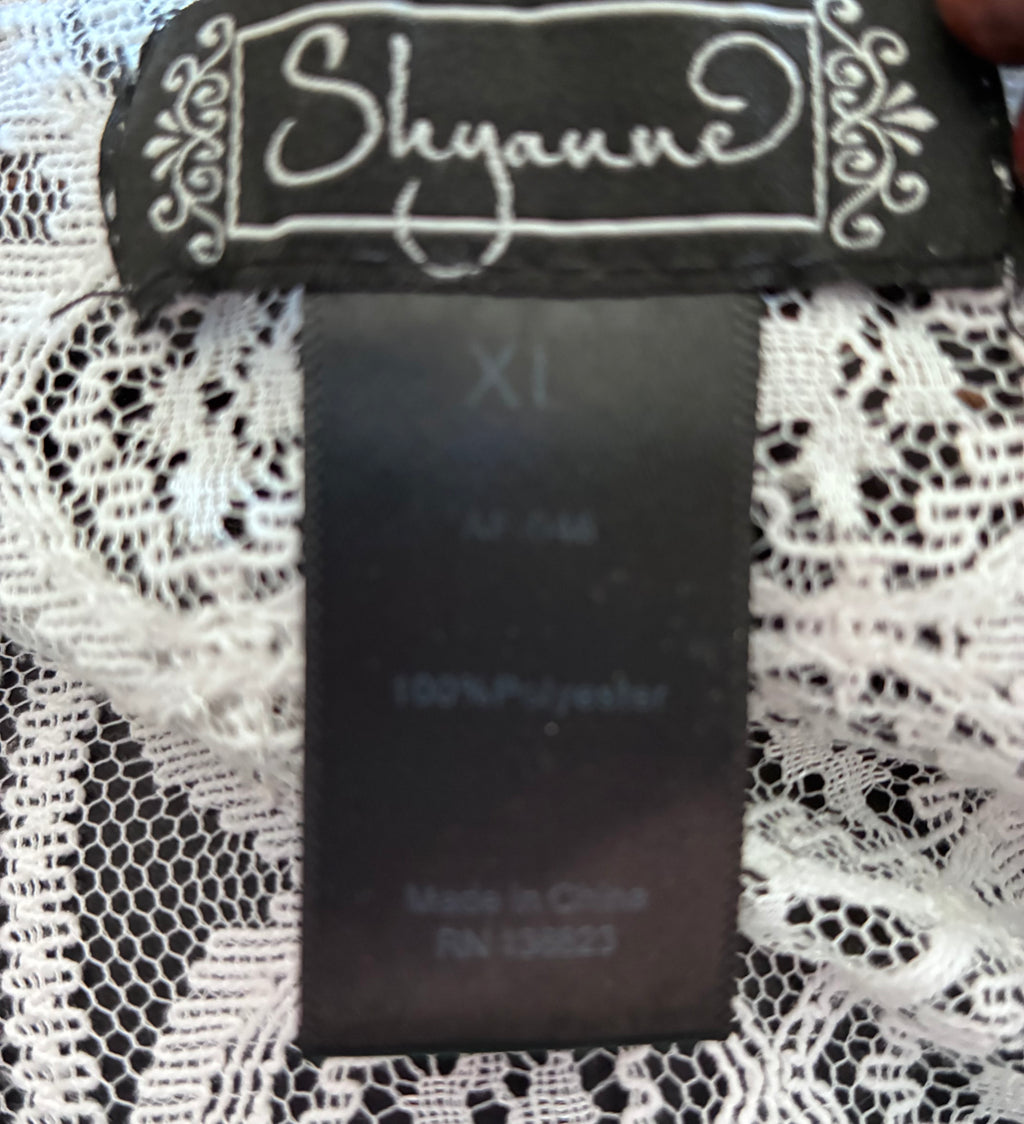 Shyanne White Lace Kimono Top-Size XL