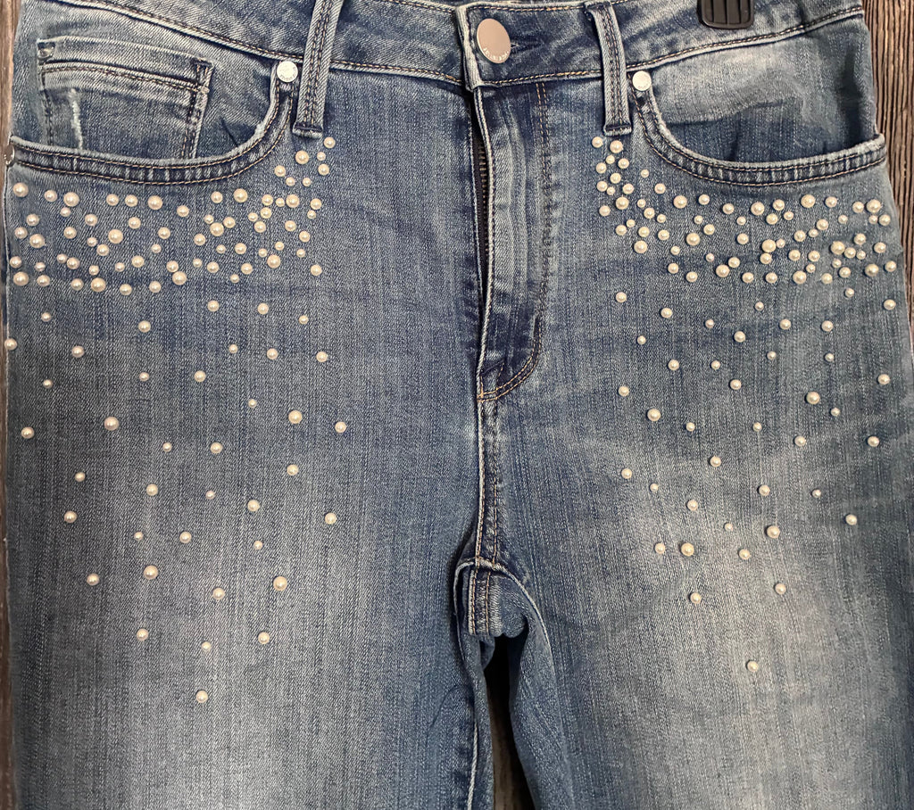 Seven7 Pearl Embellished Skinny Jeans – Size 10