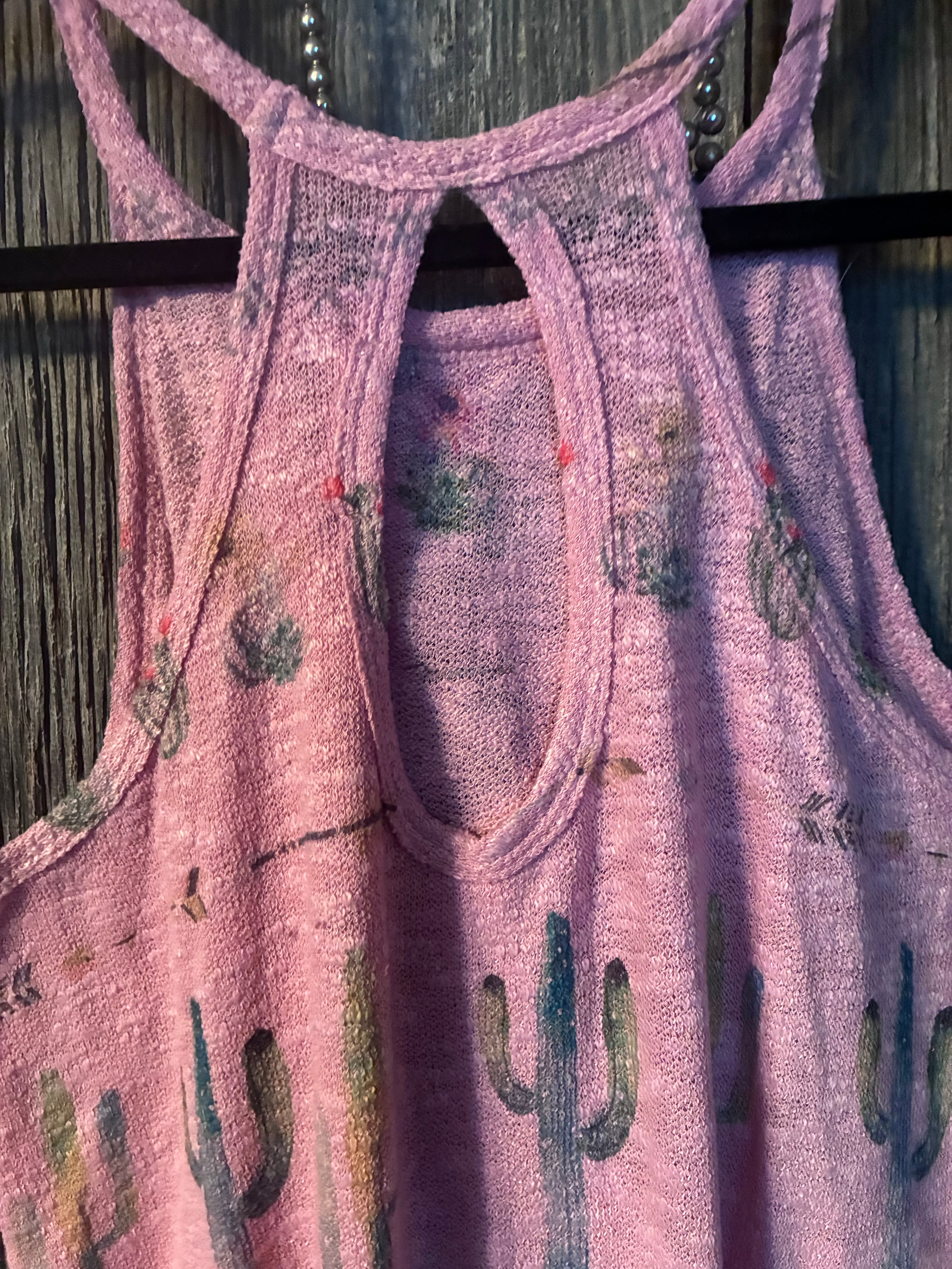 Pink Cactus Tank Top