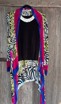 Adore Mixed Animal Print Waterfall Cardigan – Size L