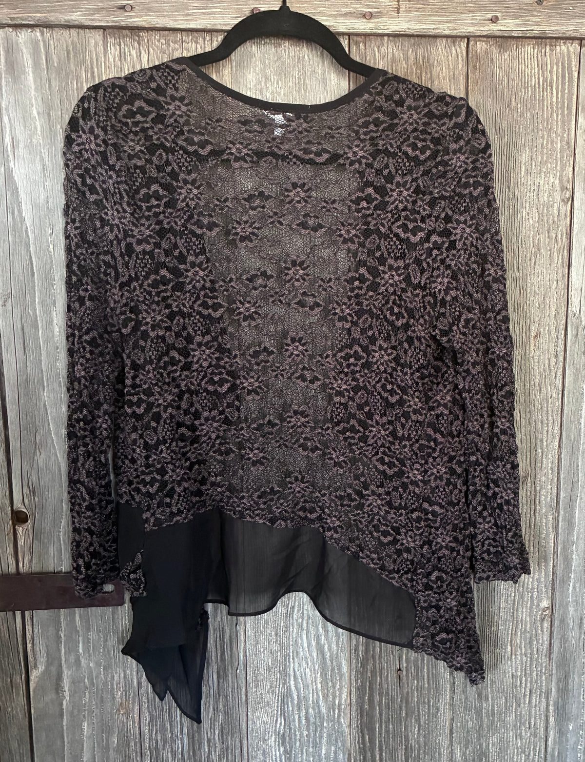 BKE Black & Silver Lace Cardigan – Si