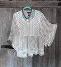 Shyanne White Lace Kimono Top-Size XL