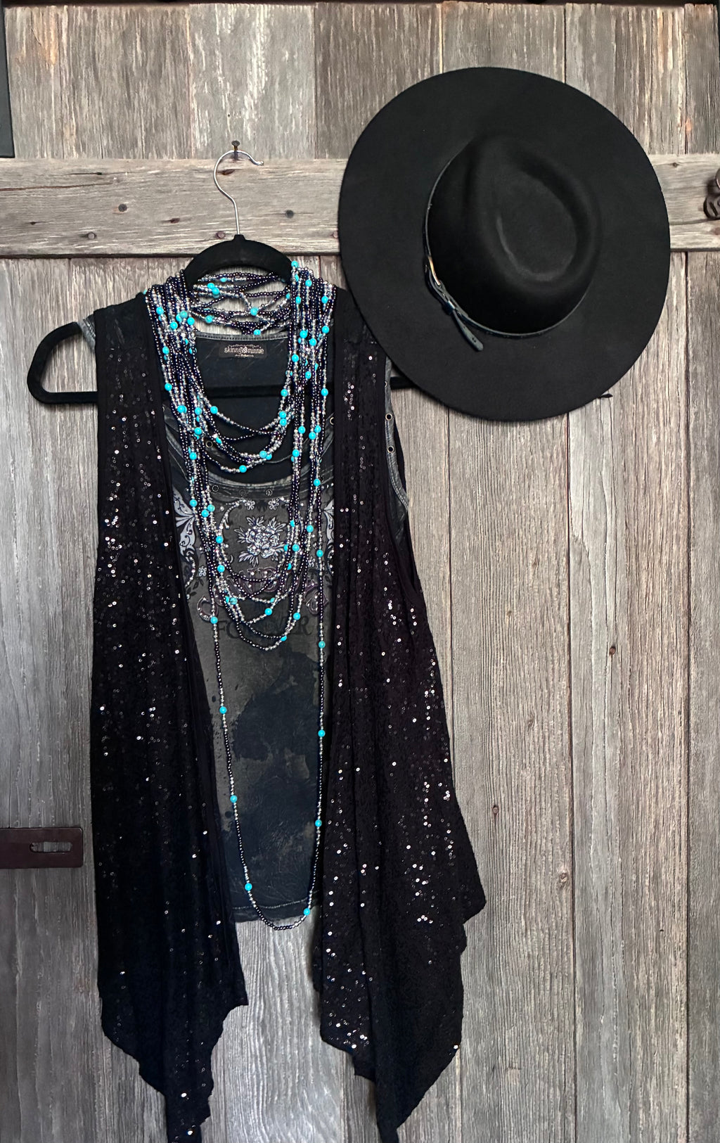 Rock & Roll Cowgirl Sequin Lace Vest – L