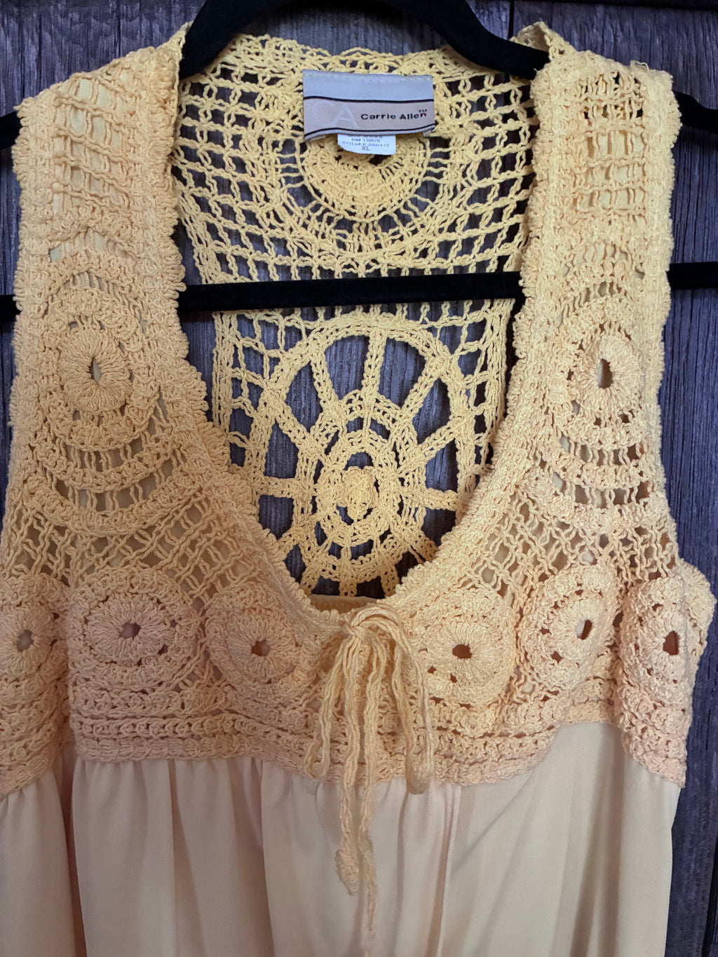 Carrie Allen Crochet Open-Back Boho Tank Top – Size XL