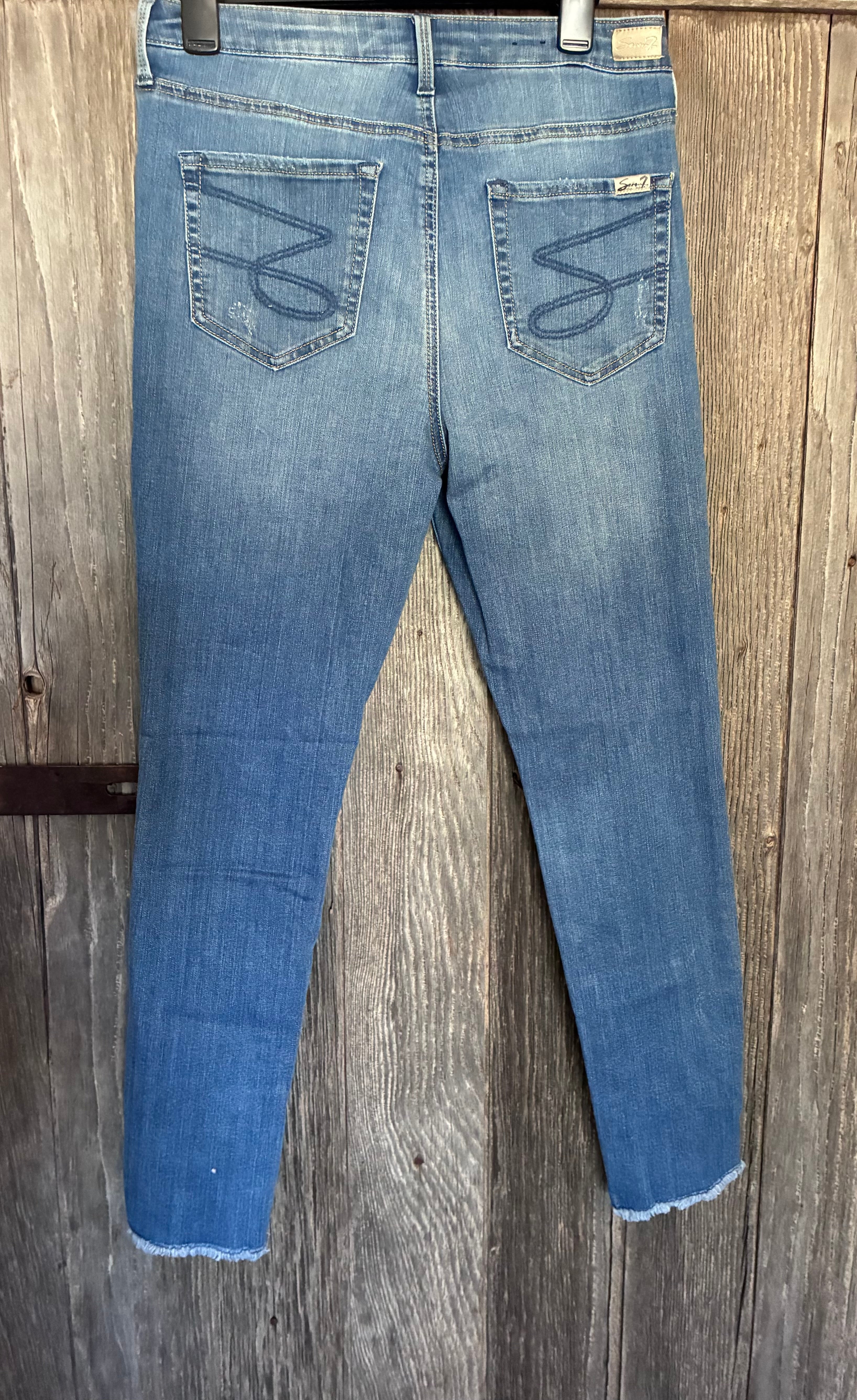 SEVEN EST. 1964 Floral Embroidered Mid Rise Skinny Jeans – Size 10