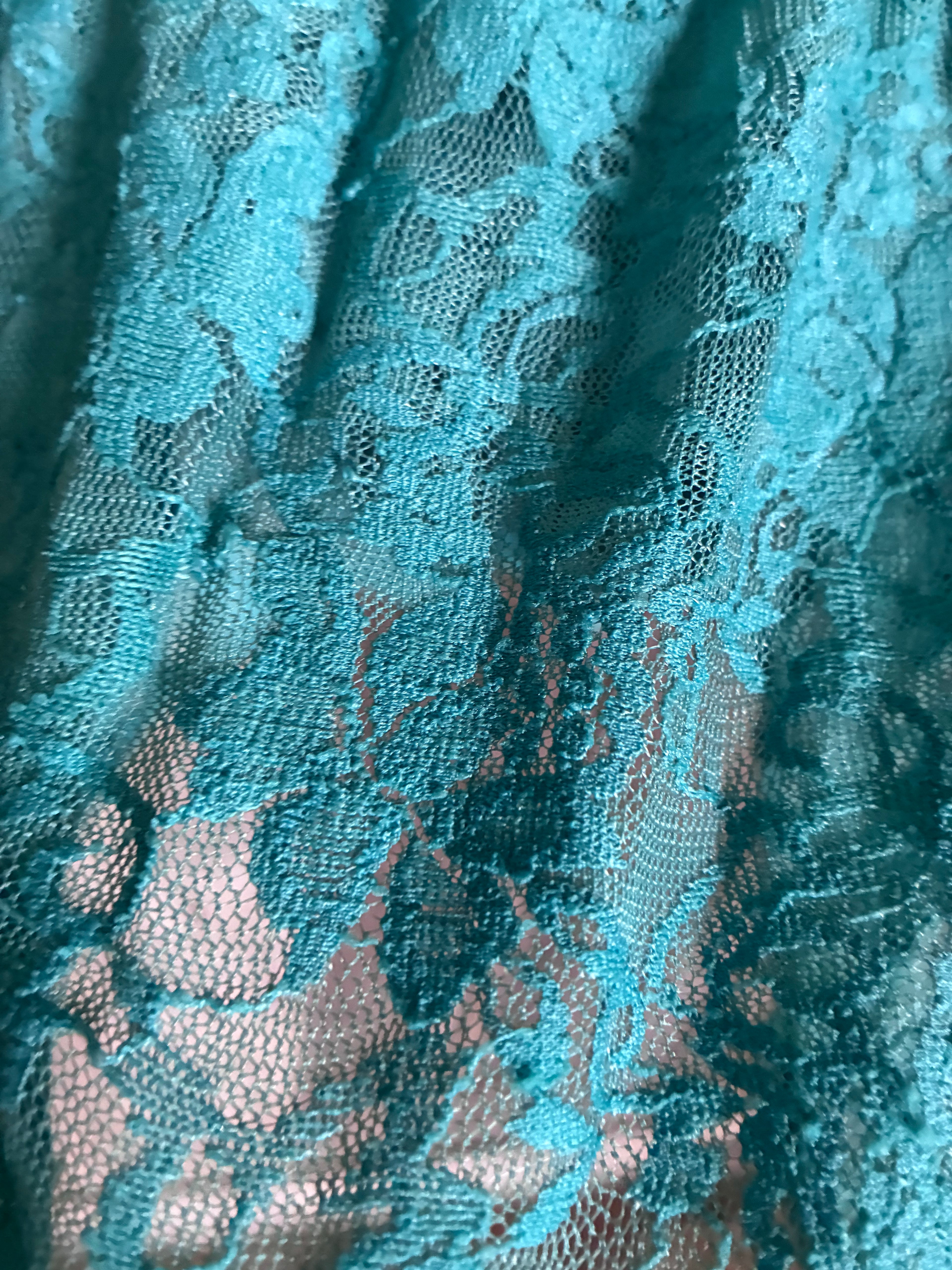 Luz Teal Lace Boho Blouse – Size L