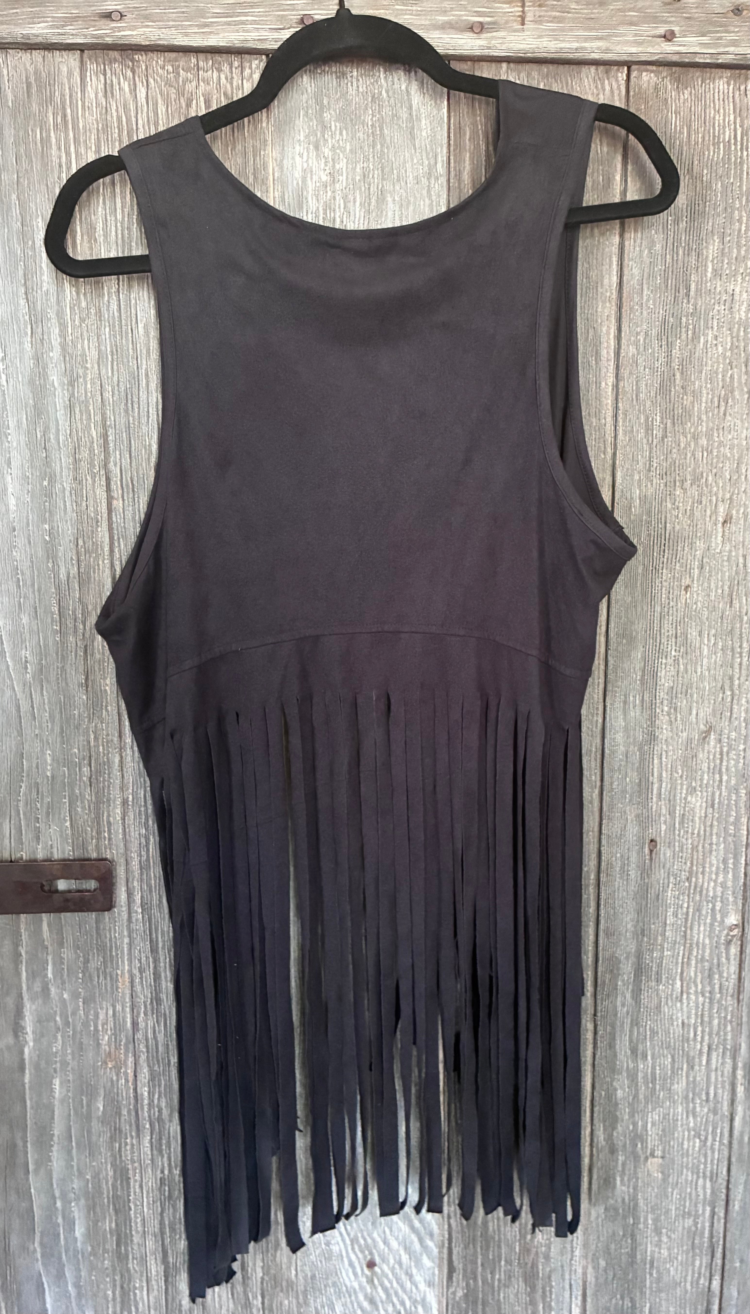 Close up of fringe detail on Liberty Wear vest