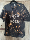Rock N Roll Rhinestone Bleach Splatter Tee — Size XL