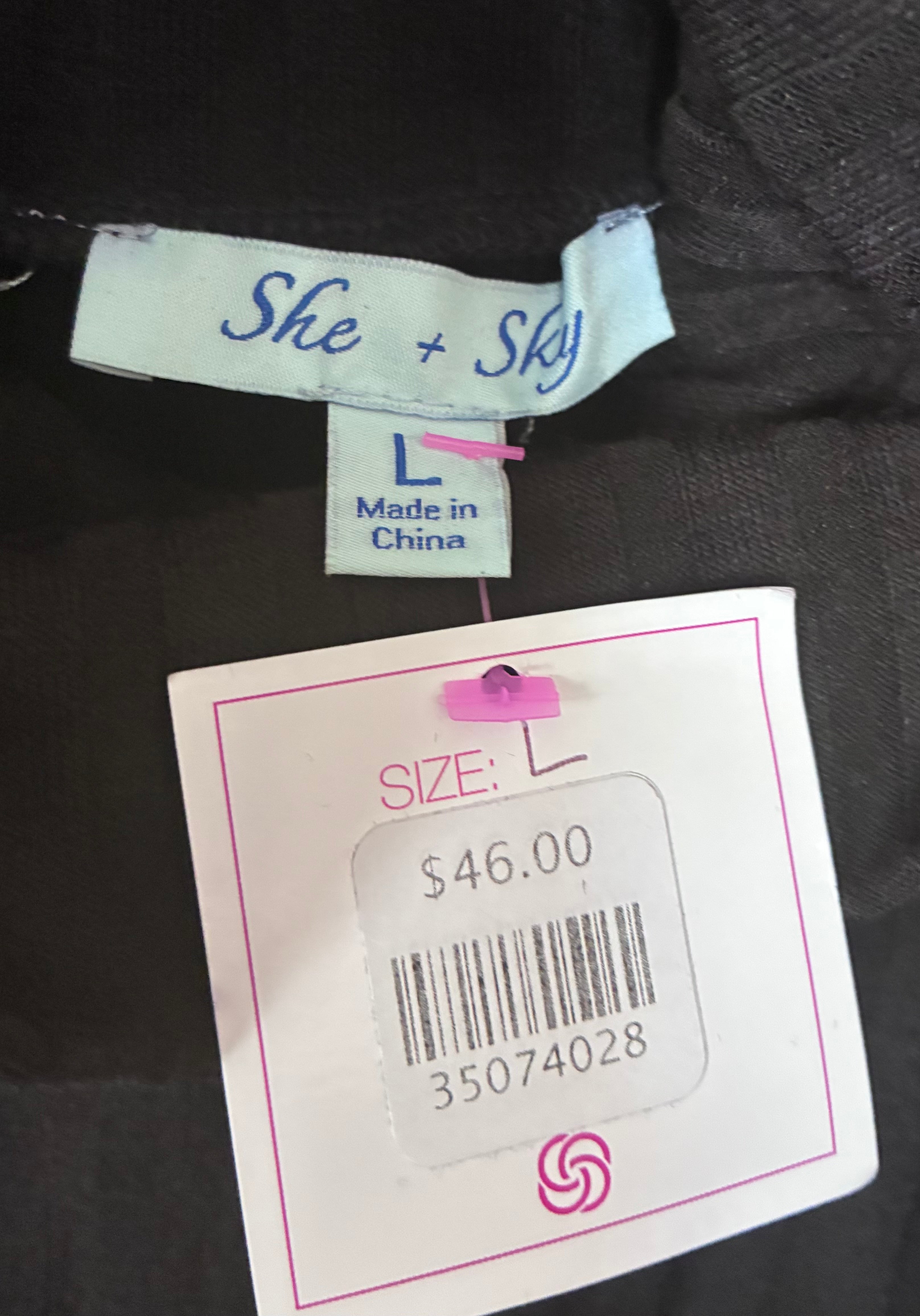 She + Sky Black Cold-Shoulder Turtleneck Midi Dress – Size L