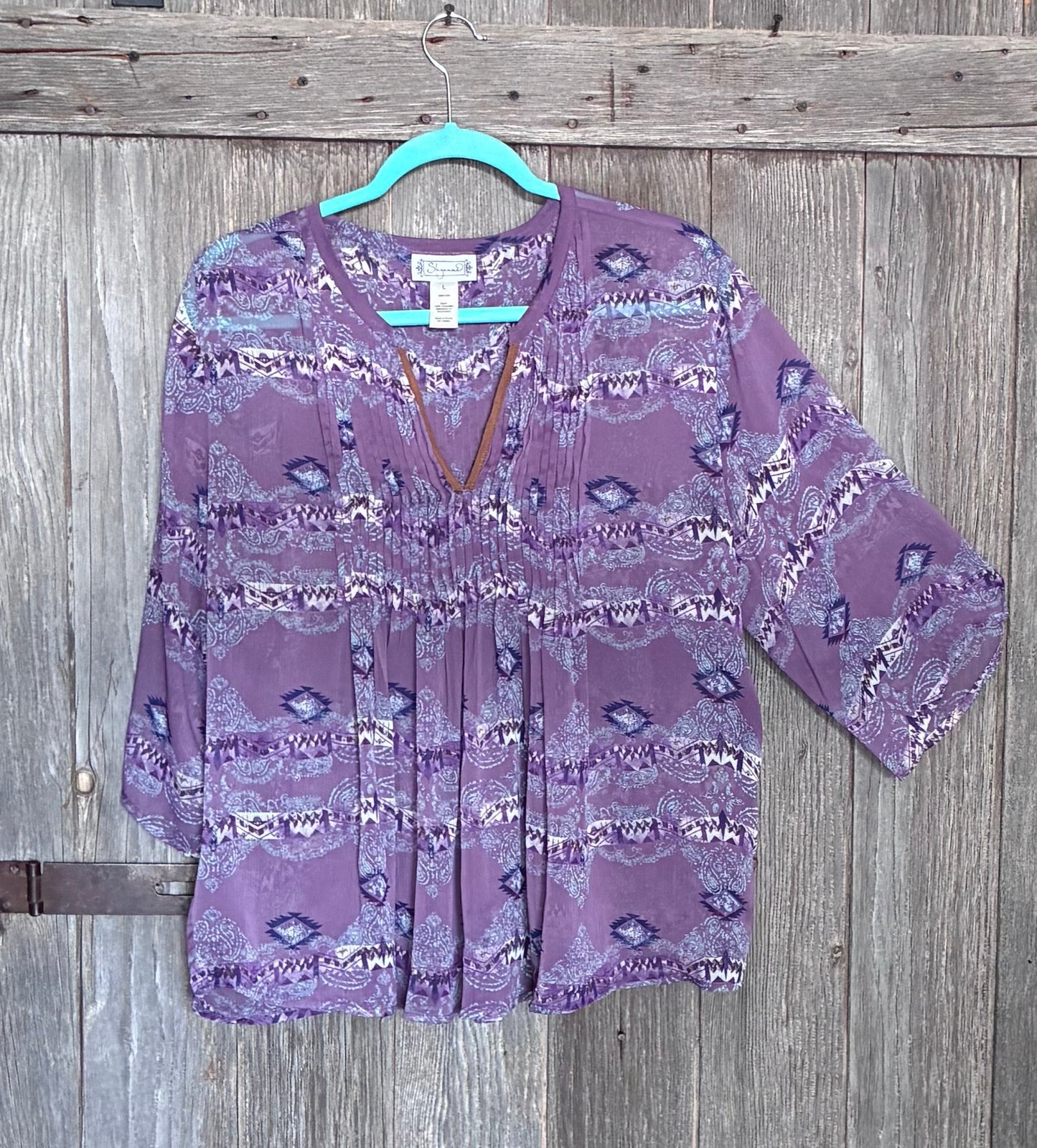 Shyanne Purple Aztec Paisley Top