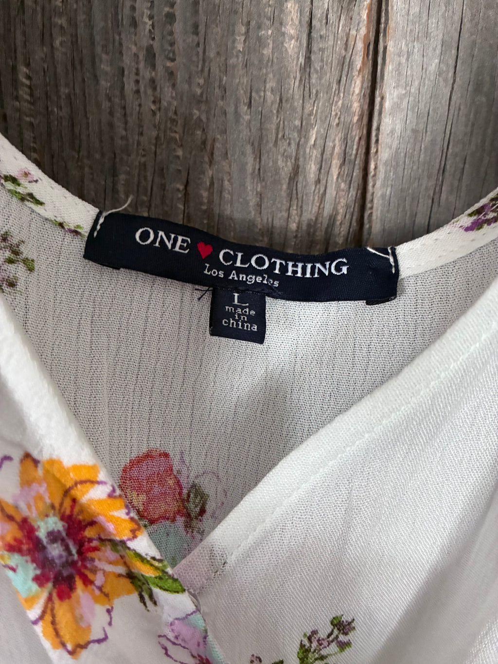 One Love Clothing White Floral Wrap Top – Size L