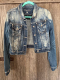 Miss Me Embroidered Cross Denim Jacket — Size L