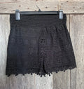 Kathy Black Crochet Lace Shorts – Size Large