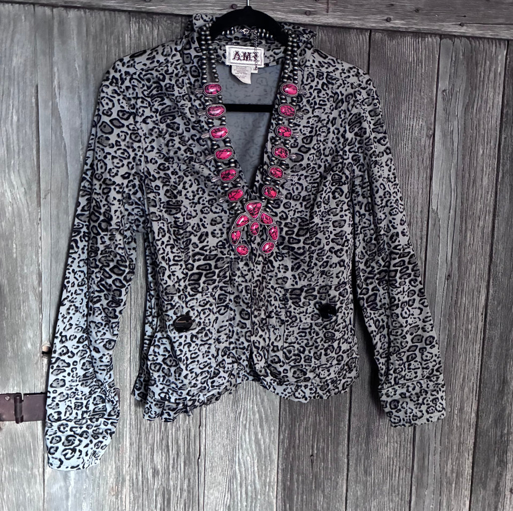 AMX Leopard Print Blazer Jacket – Size Medium