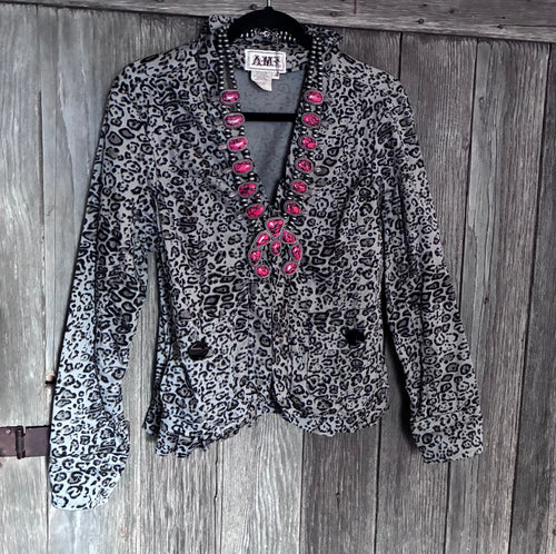 AMX Leopard Print Blazer Jacket – Size Medium
