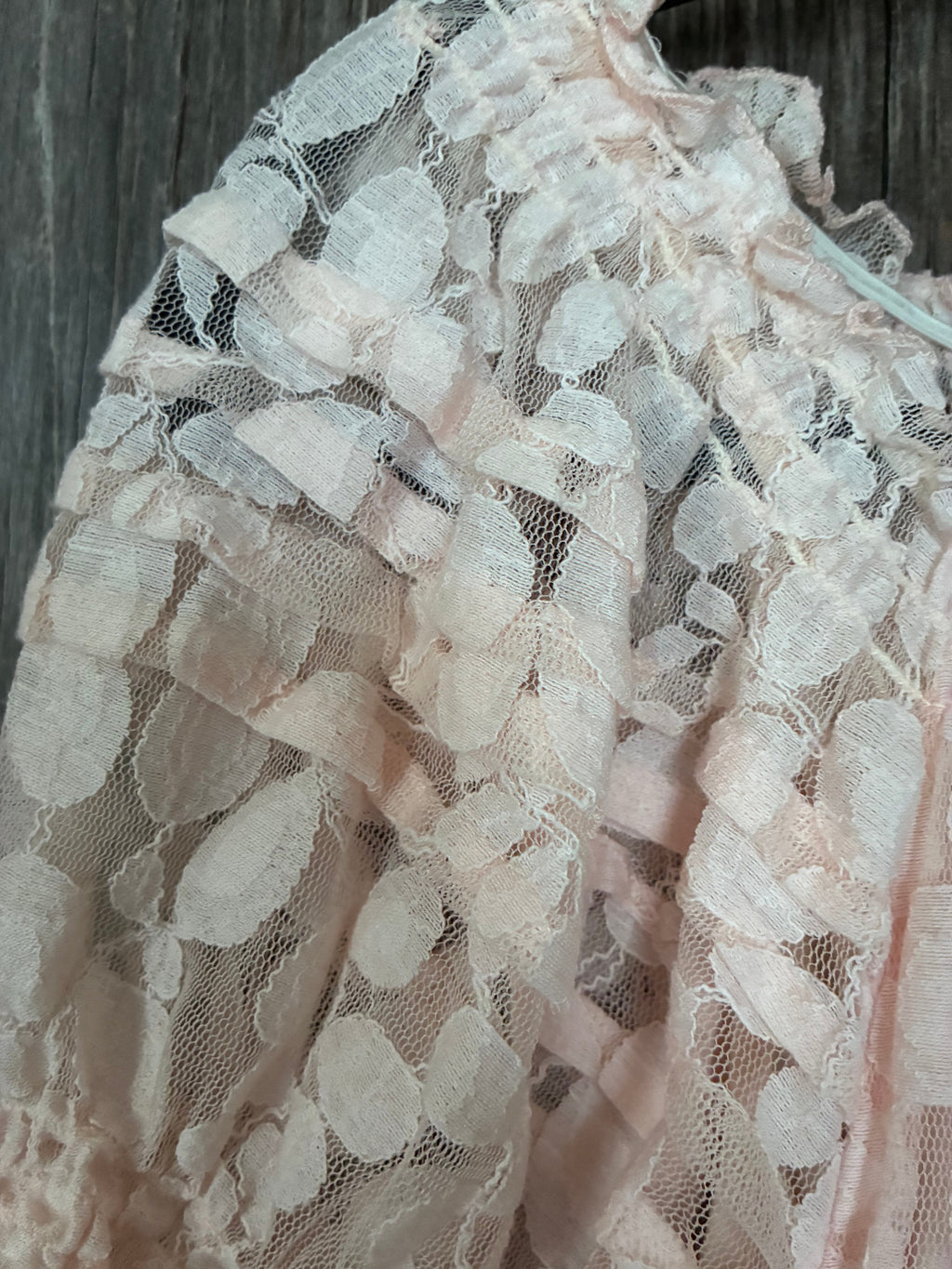 NY Collection Blush Pink Lace Top – Size L