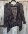 BKE Black & Silver Lace Cardigan – Si