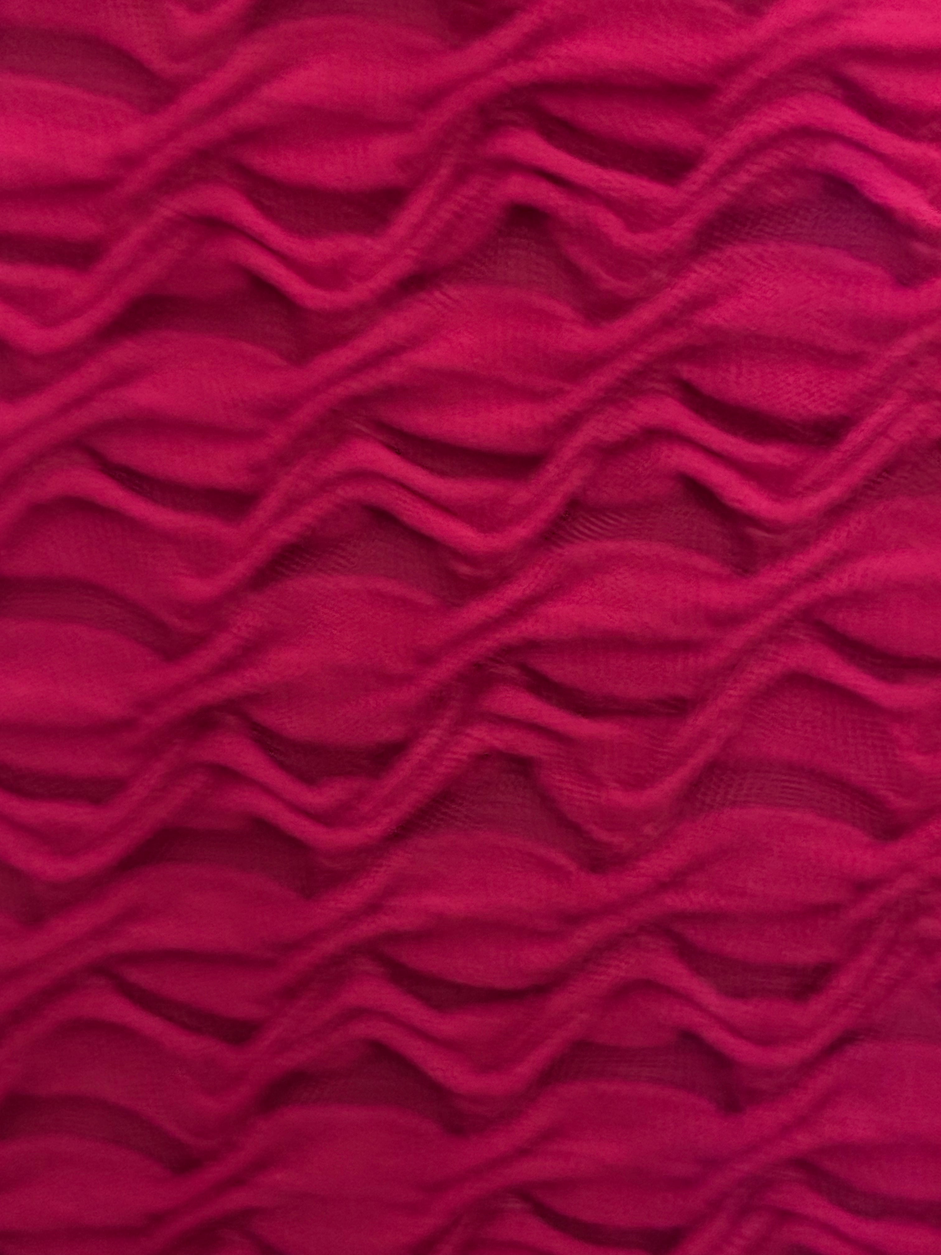 Bella Bird Magenta Textured Skater Dress – L