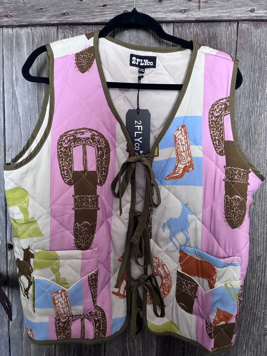 2FLY Co. Quilted Western Print Vest