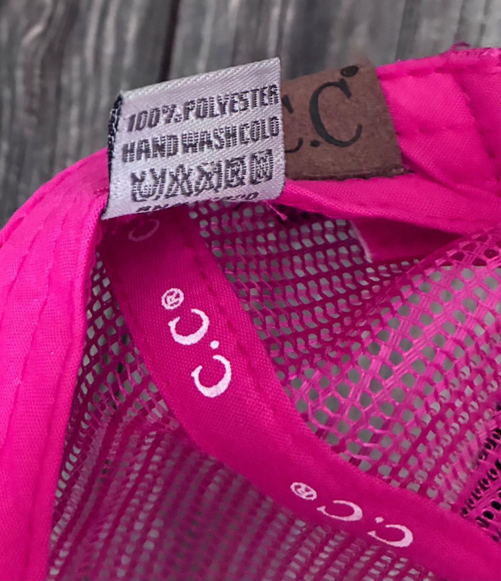 CC Pink Take It Easy Baseball Cap with Bonus: Gold Colored Chain Included!