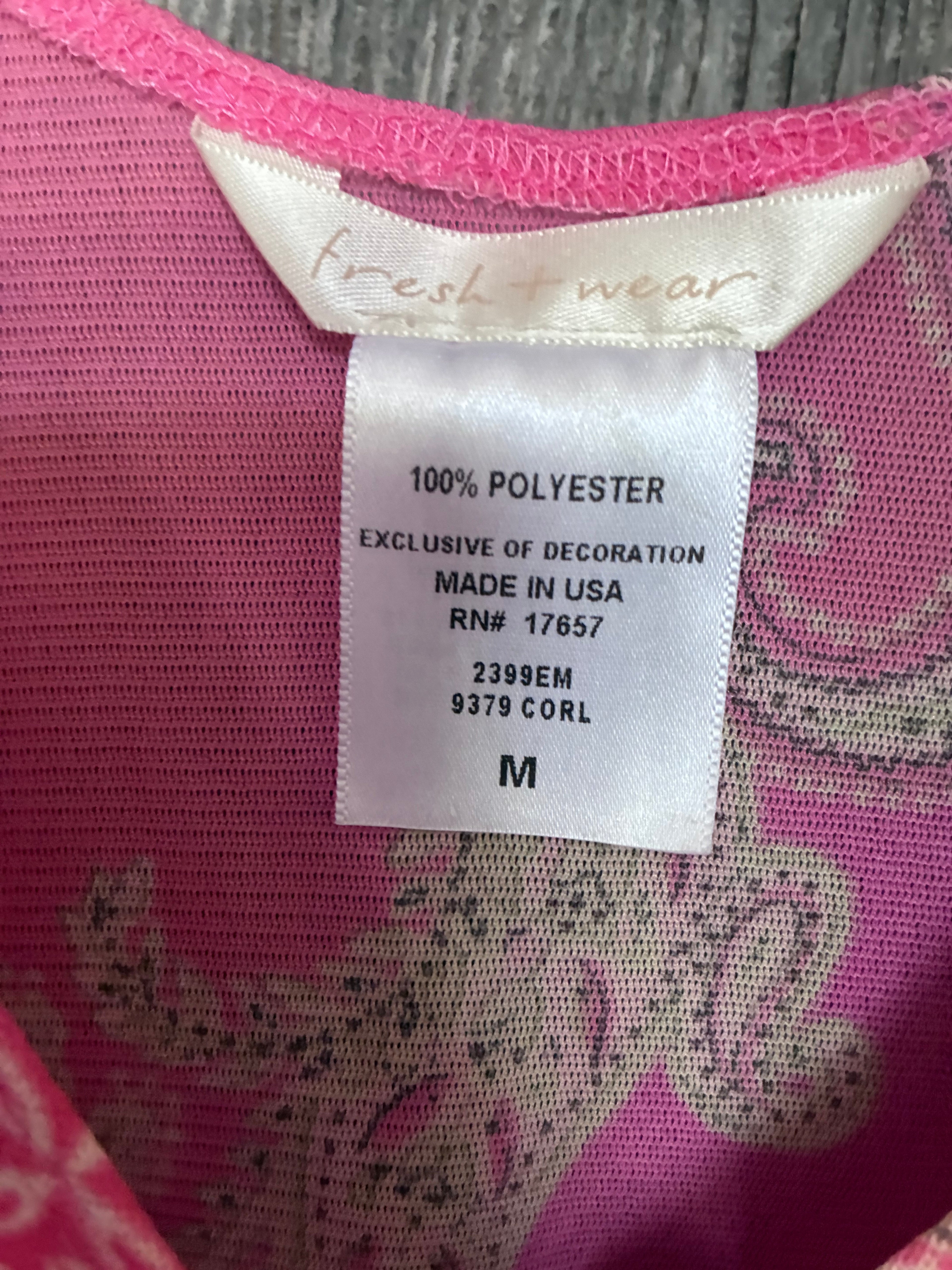 Fresh Wear Pink Paisley Smocked Waist Tank Top – Size Medium