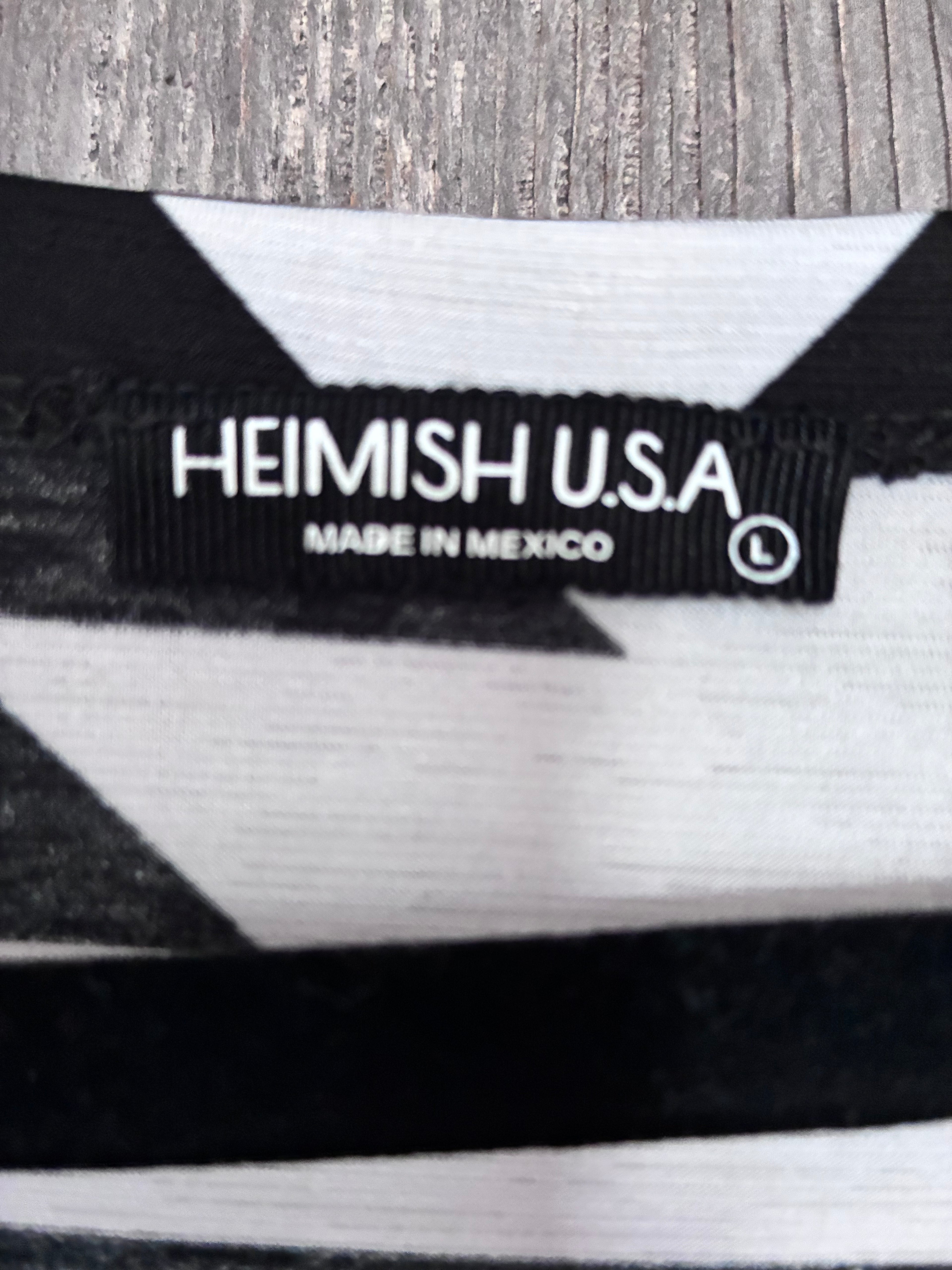 Heimish USA Black & White Aztec Peplum Top