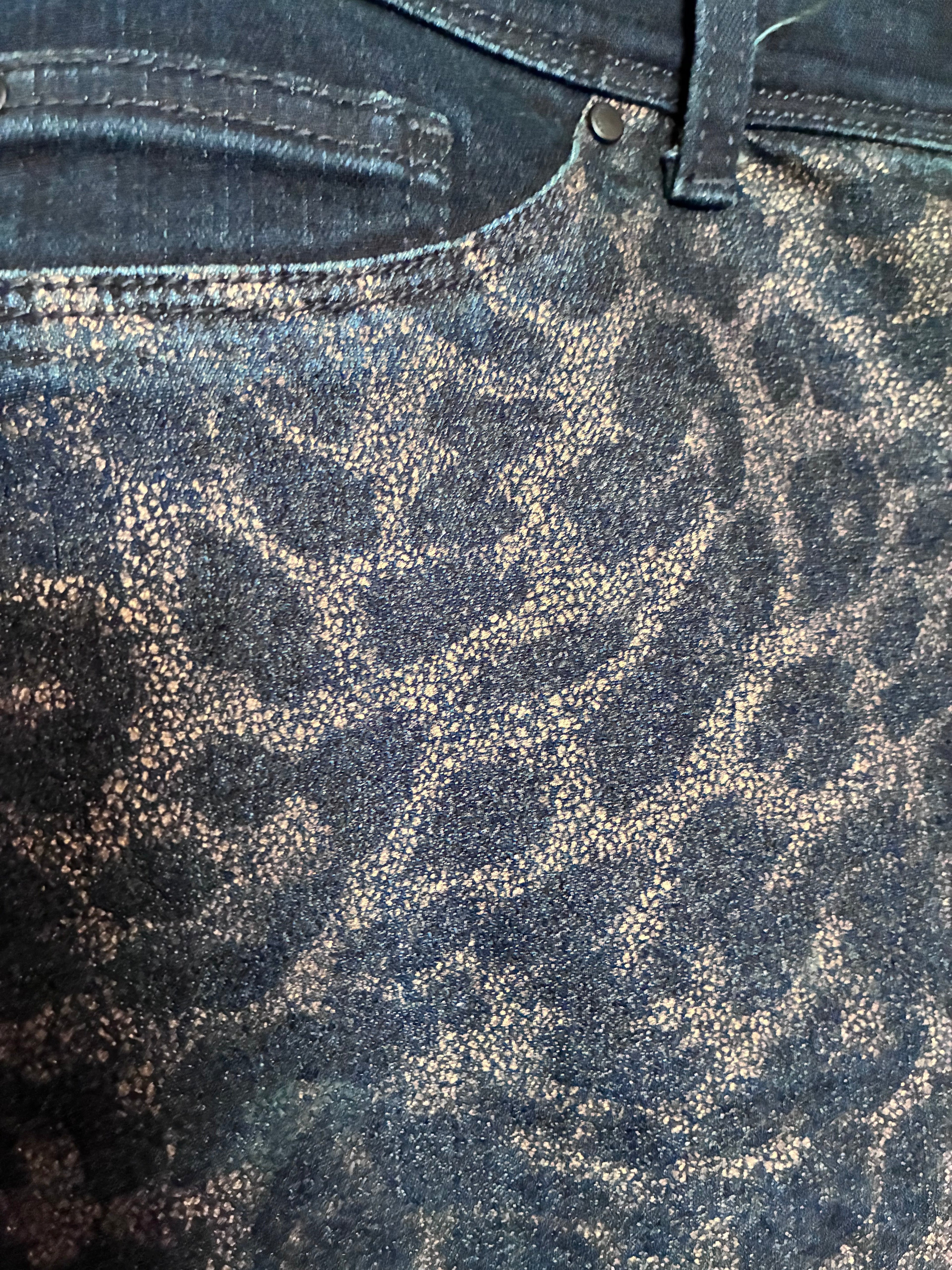 Chico's Platinum Leopard Print Skinny Jeans – Size 1