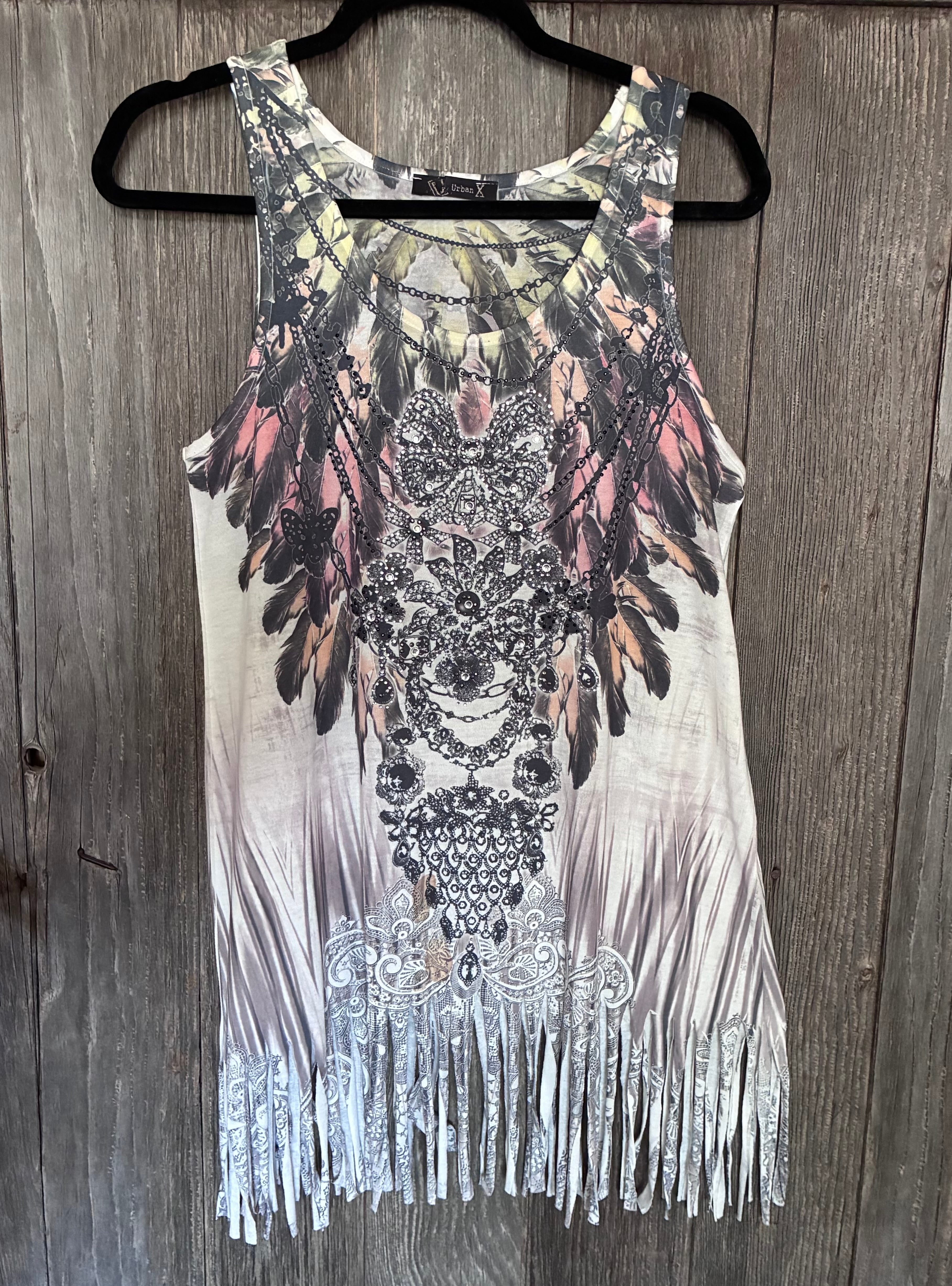 Urban X Boho Fringe Tank Top – Size Large