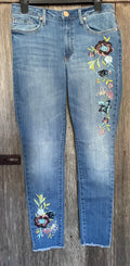 SEVEN EST. 1964 Floral Embroidered Mid Rise Skinny Jeans – Size 10