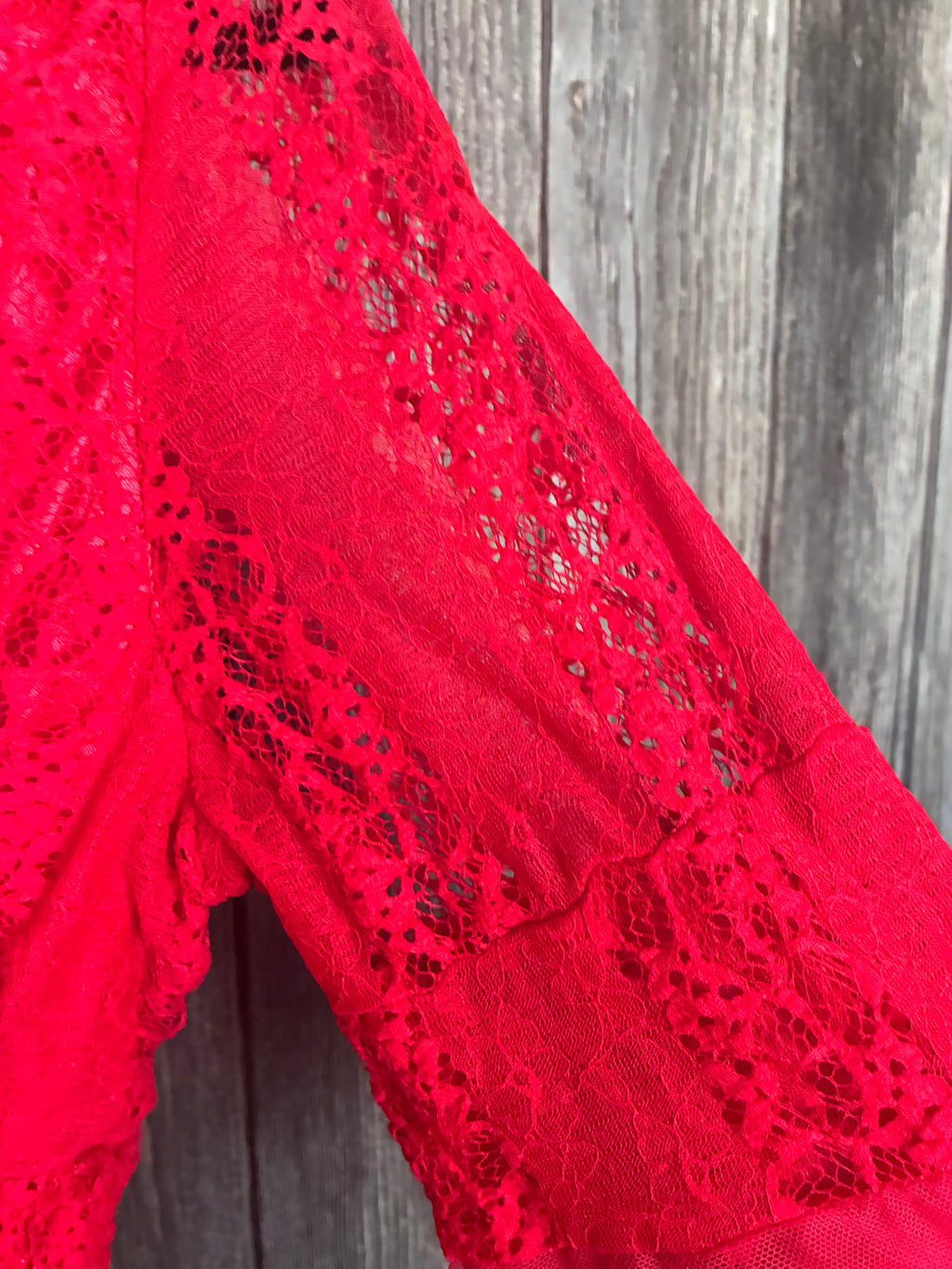 Style red lace top back view size L