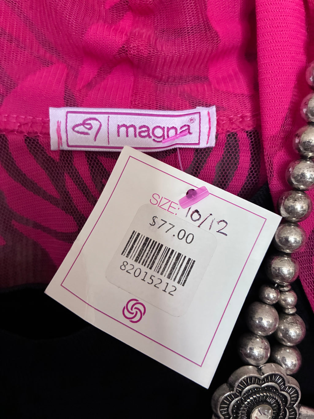 Magna Rose Print Kimono Cardigan – Hot Pink (10/12)