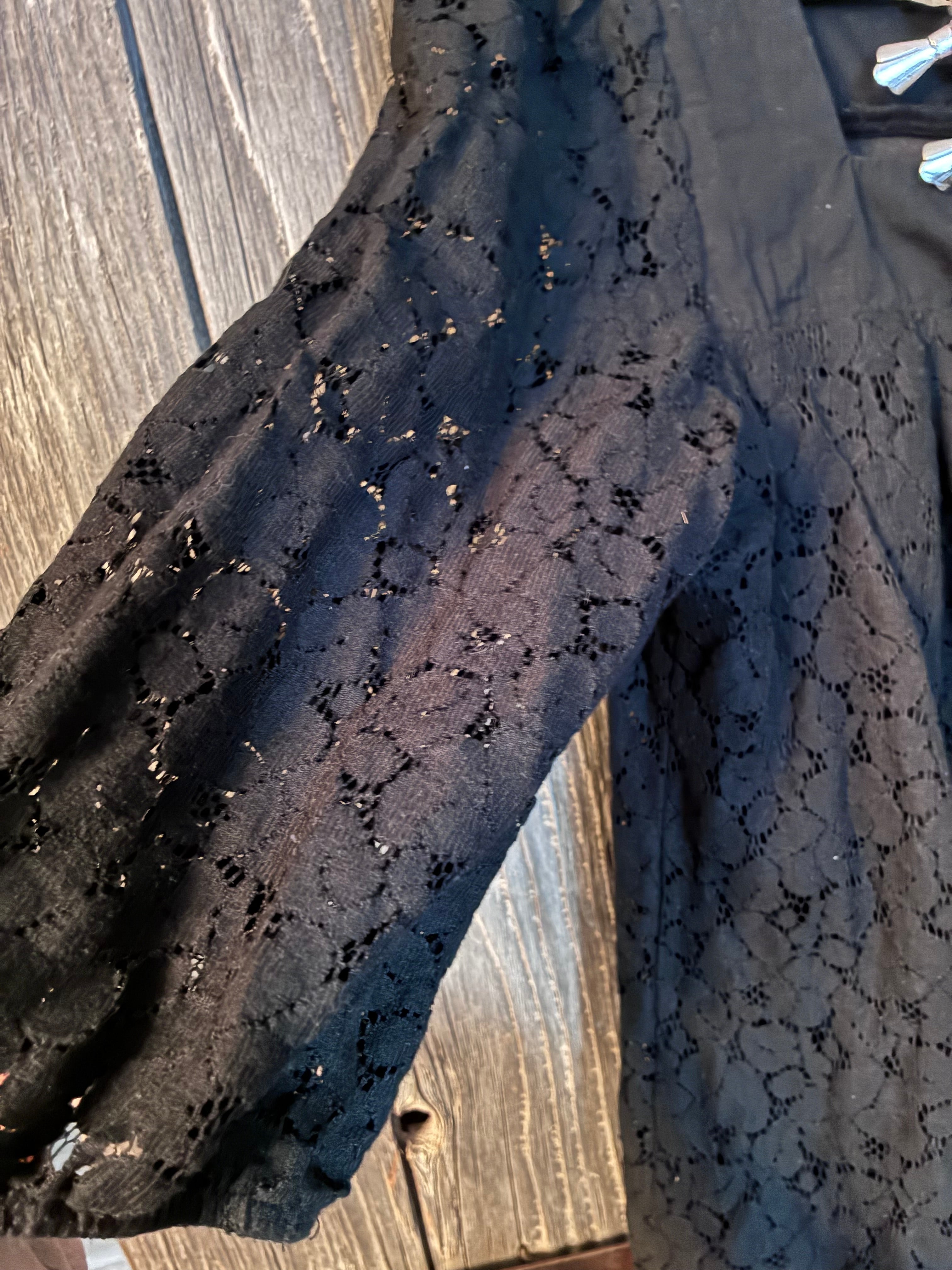 AGB Black Lace Puff Sleeve Mini Dress | Size 8 | Boho Western Date Night