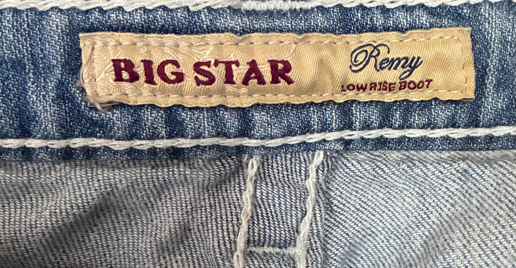 Big Star Remy Low Rise Boot Cut Jeans front view, light wash