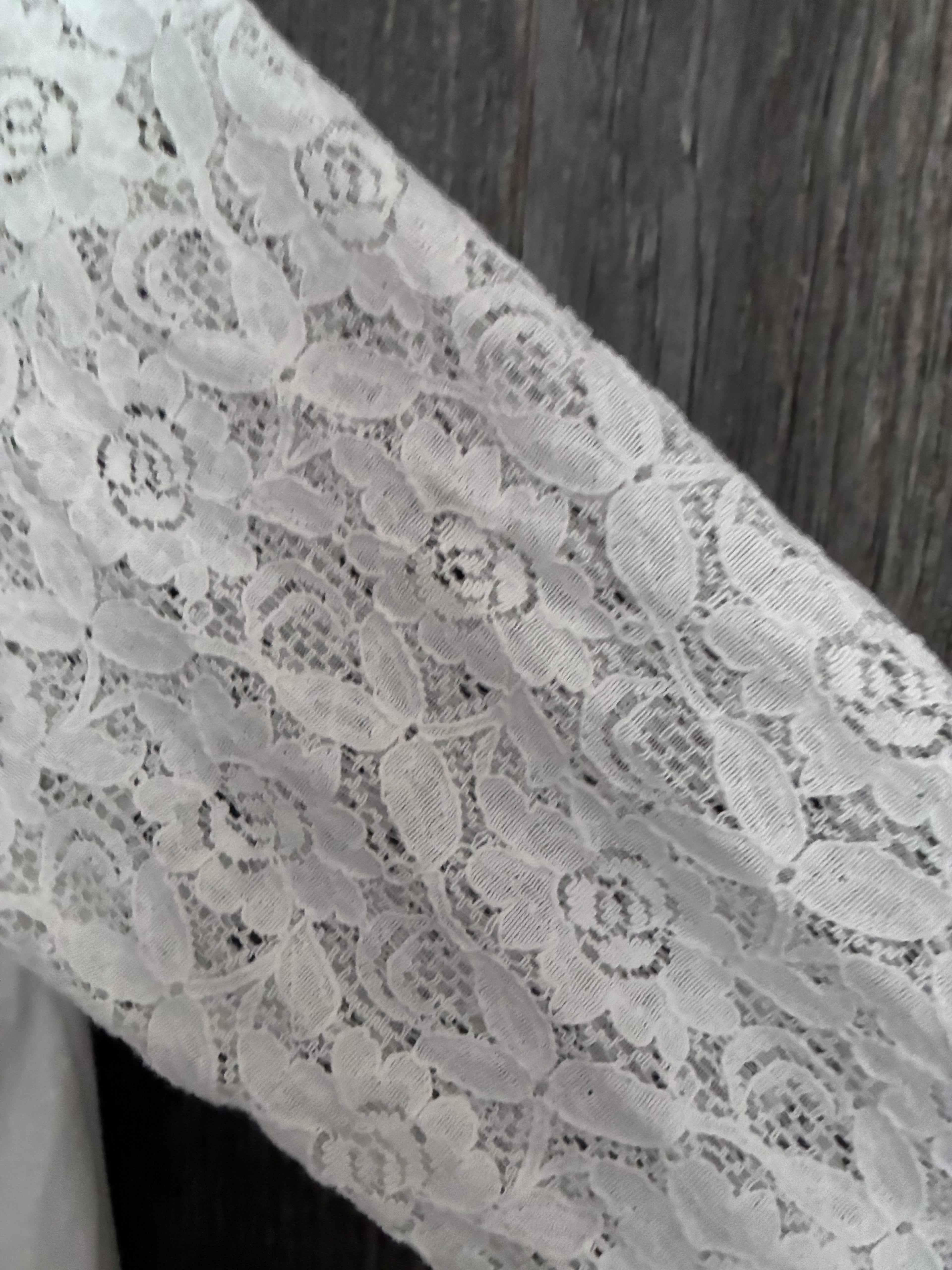 Country Road Lace Sleeve Top by White Crow-Size L