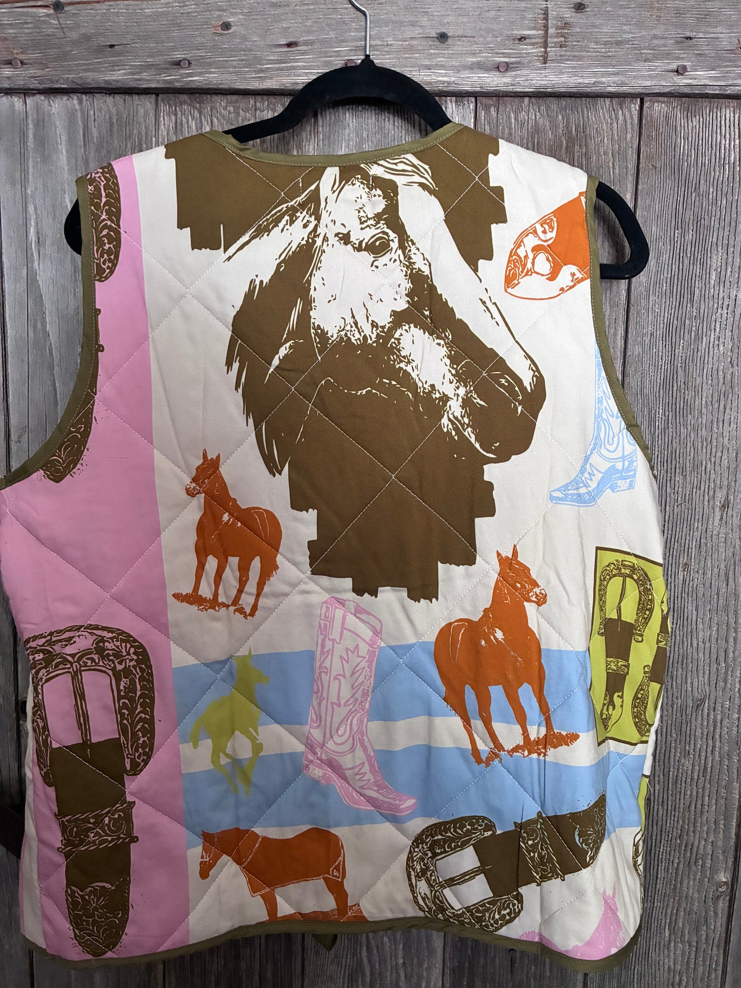 2FLY Co. Quilted Western Print Vest