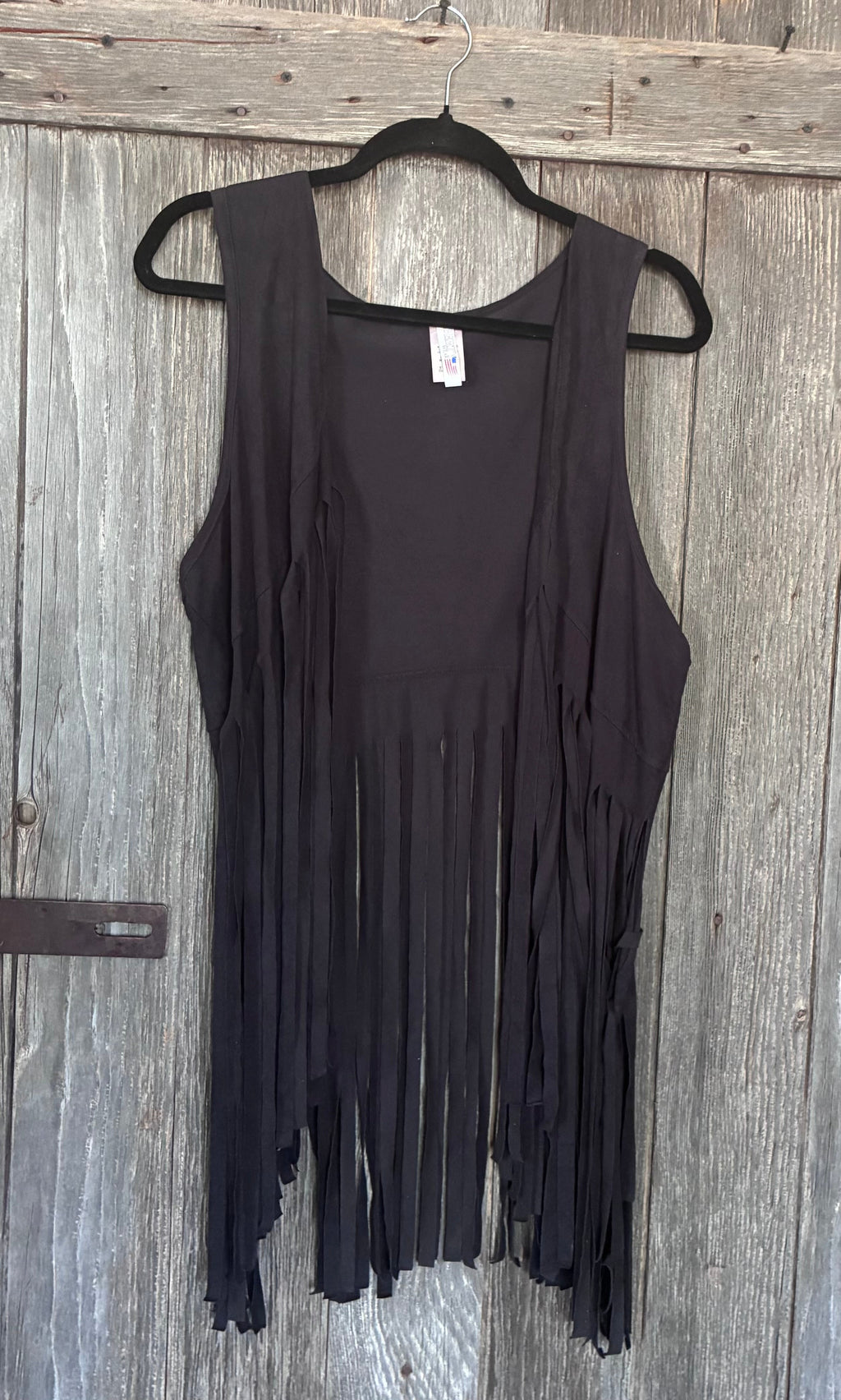 Liberty Wear Black Fringe Vest | Boho Western | L/