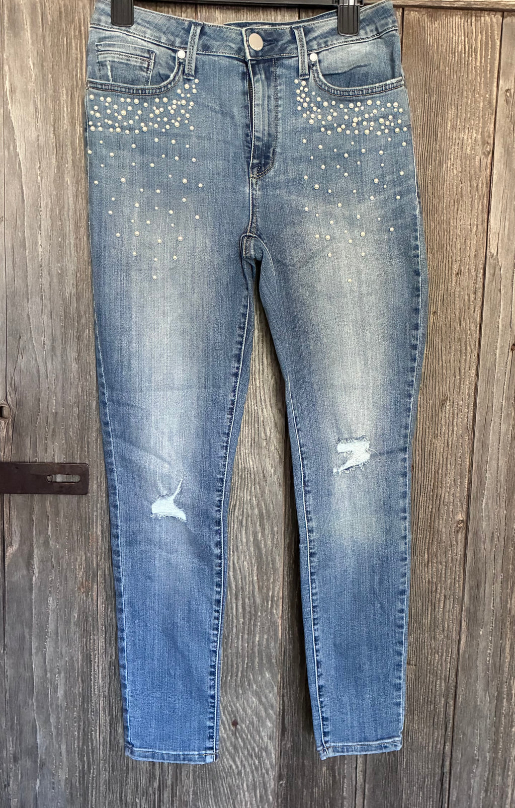 Seven7 Pearl Embellished Skinny Jeans – Size 10