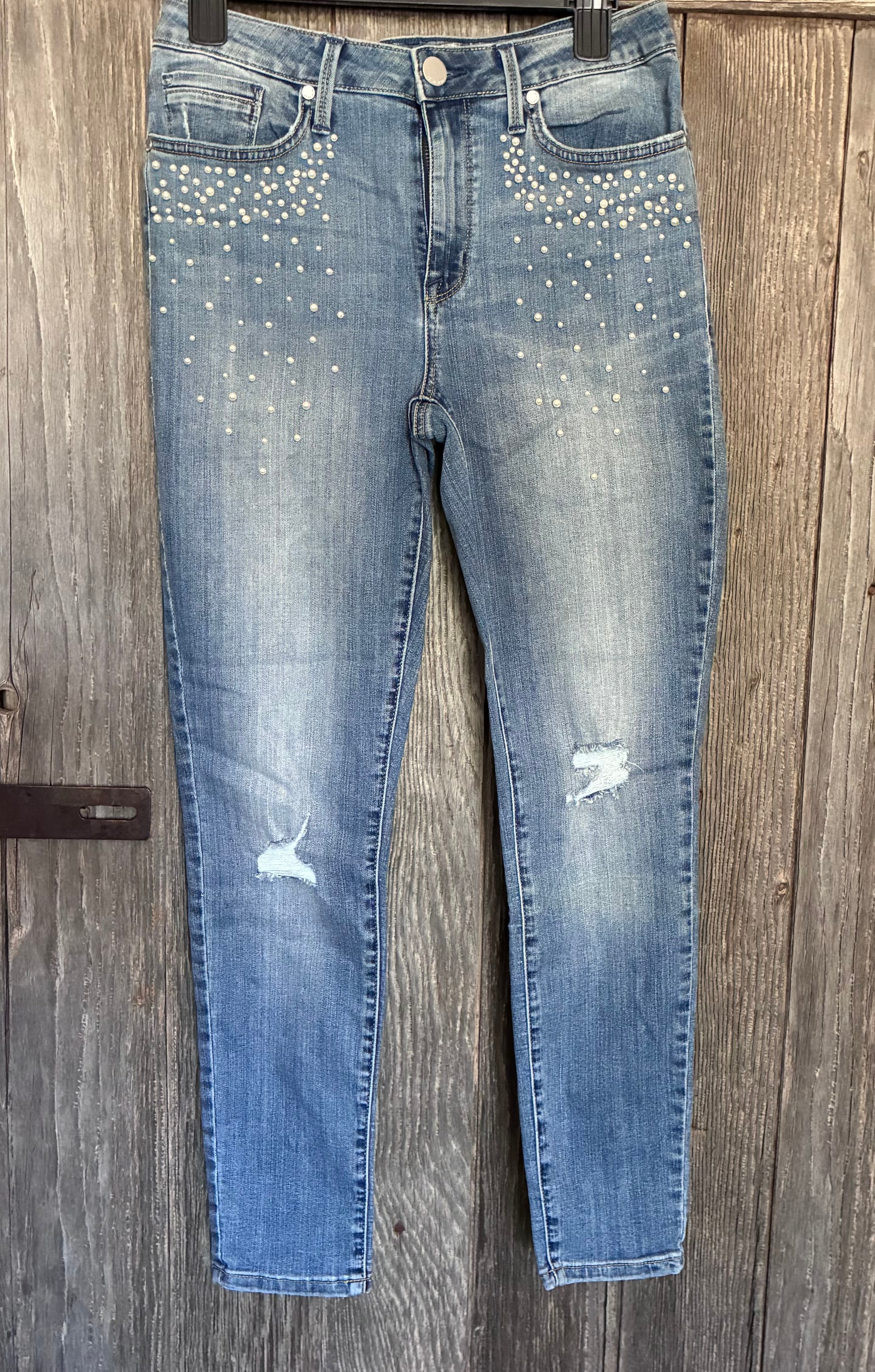 Seven7 Pearl Embellished Skinny Jeans – Size 10