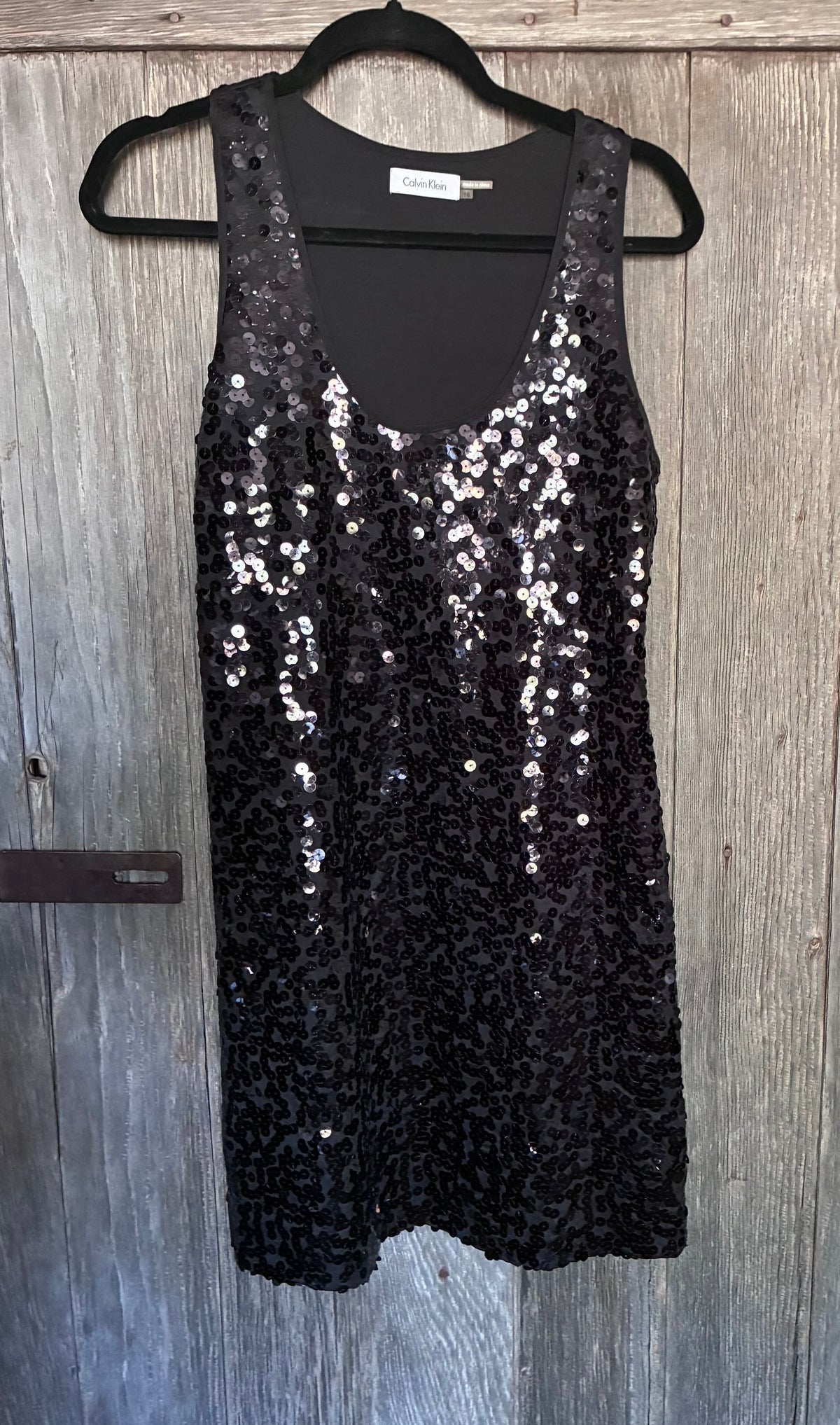Calvin Klein Black Sequin Dress | Size 10