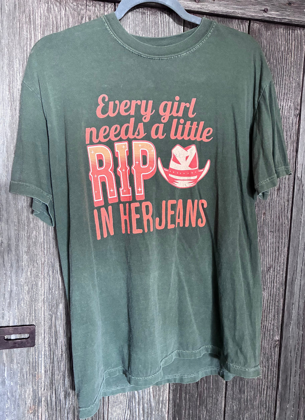 Every Girl Needs a Little Rip In Her Jeans Tee
