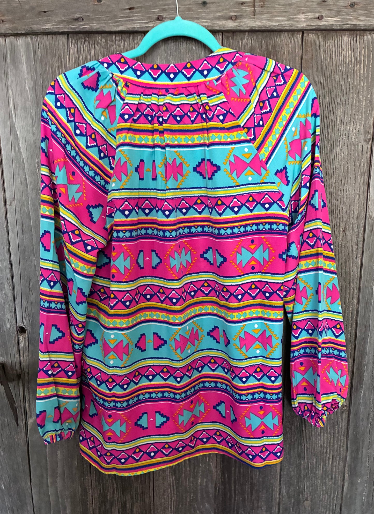 All For Color Aztec Boho Long Sleeve Top