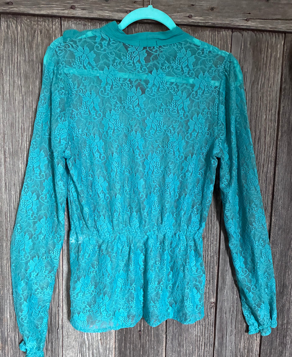 Luz Teal Lace Boho Blouse – Size L