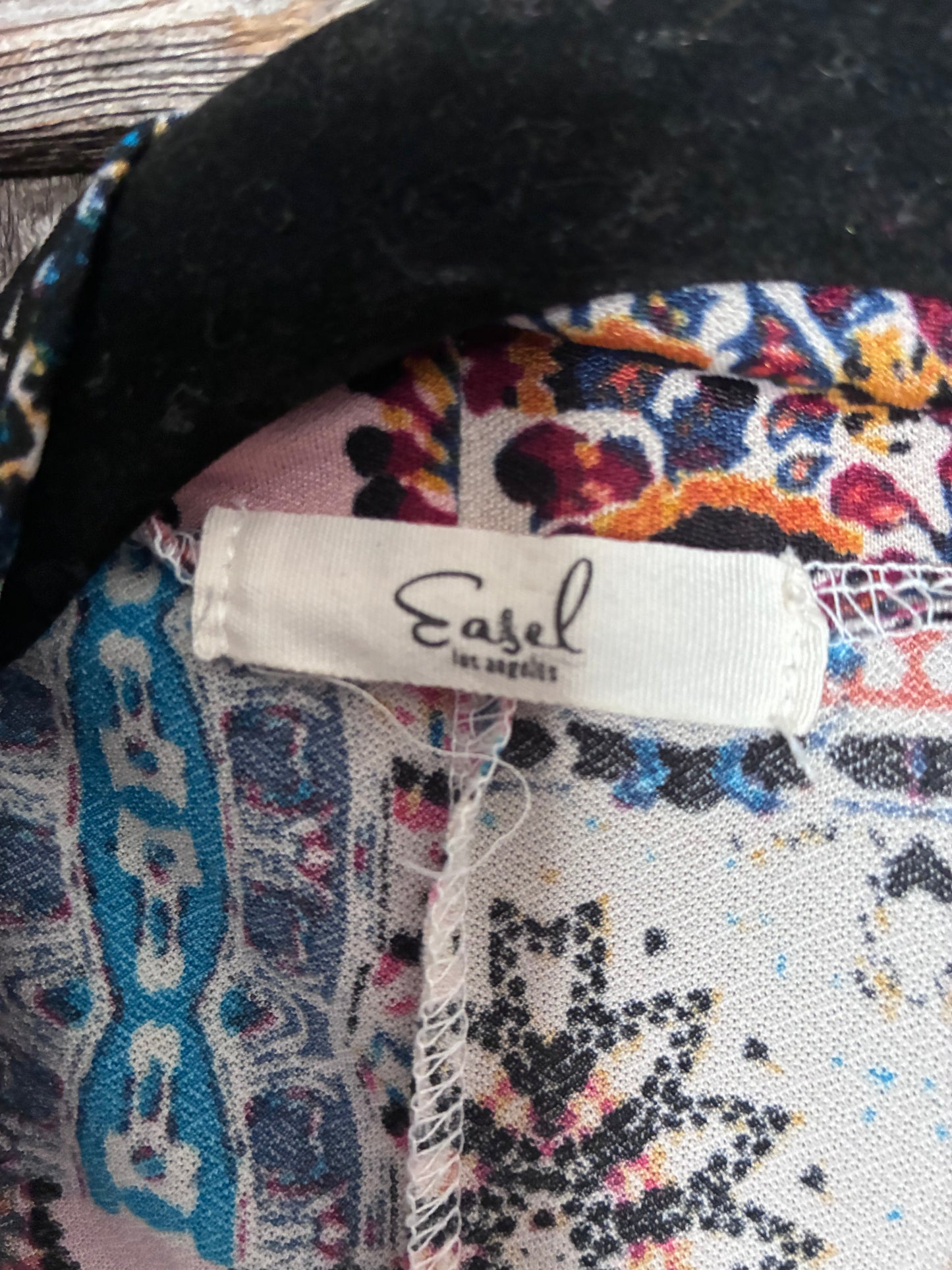 Easel Los Angeles Boho Patchwork Kimono Cardigan L